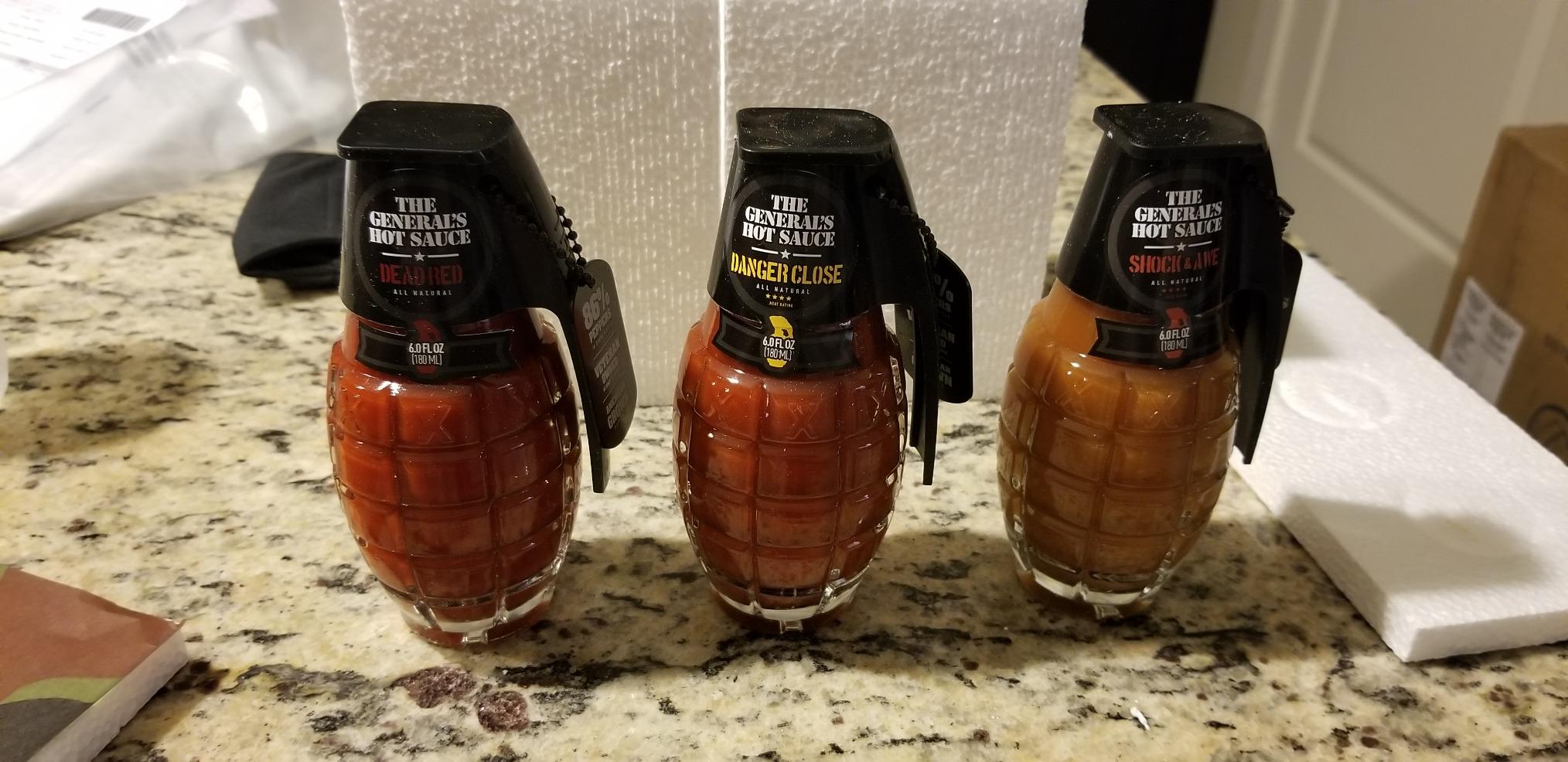 The General's Hot Sauce Gift Set, Heat Seeker Gourmet Variety 6 oz 3-Pack, Habanero & Cayenne Peppers, 3/5–4/5 Heat, Natural Spicy Sauce for Wings, Ribs, BBQ, American Grown, Veteran-Owned, Vegan customer photo 2
