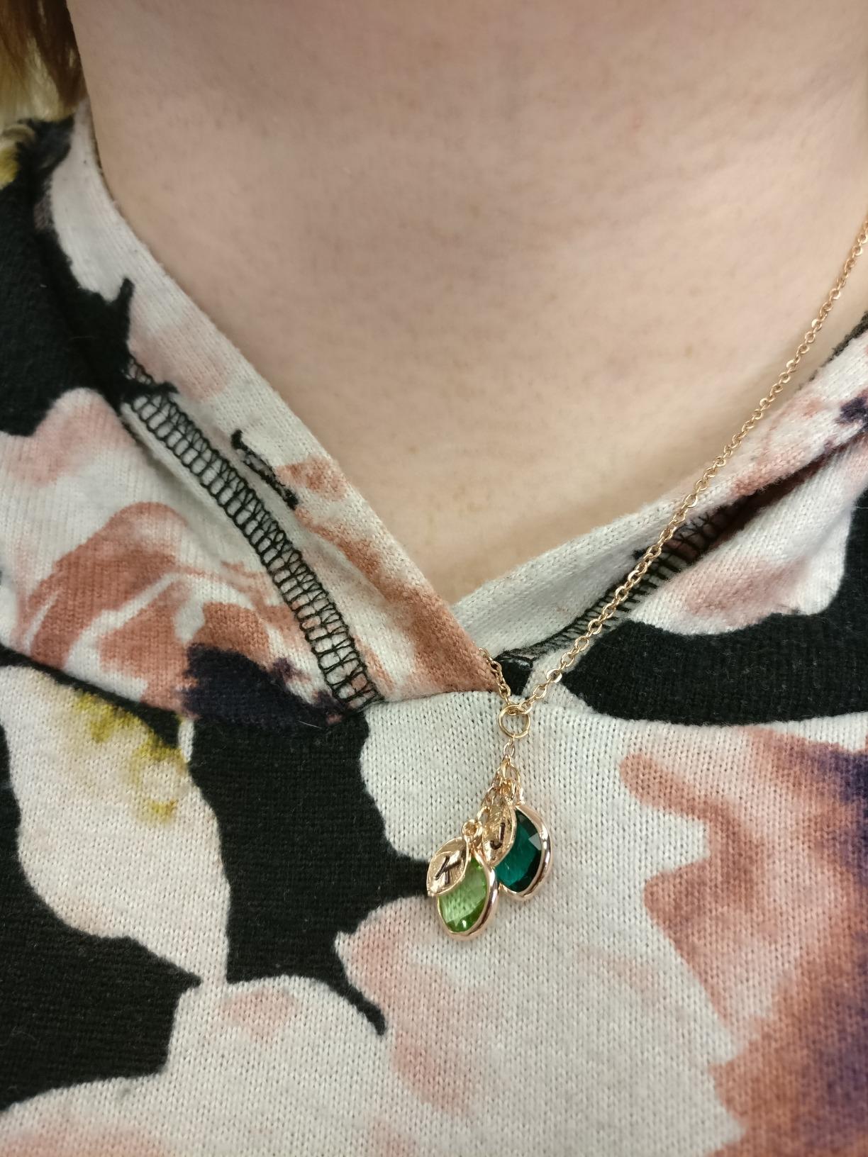 Birthstone Necklace for Women, Grandma Necklace with Birthstones, Initials customer photo 1