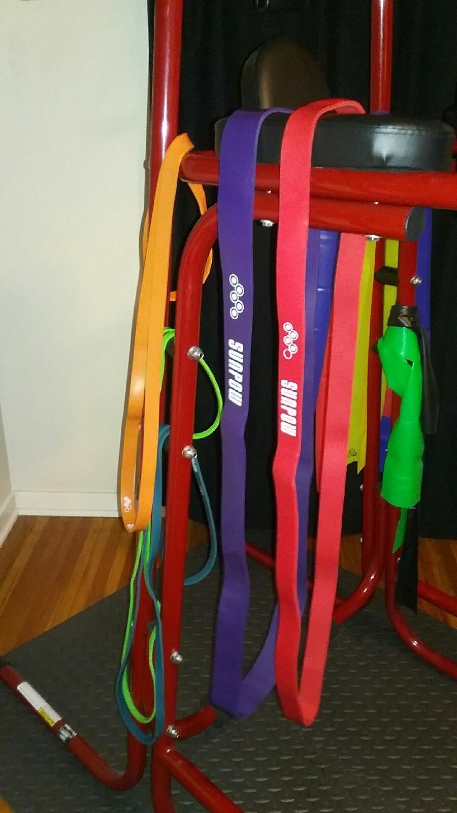 SUNPOW Pull Up Assistance Bands Set of 5 Resistance Heavy Duty Workout Exercise Stretch Fitness Bands Assist Set for Body, Instruction Guide and Carry Bag Included customer photo 2