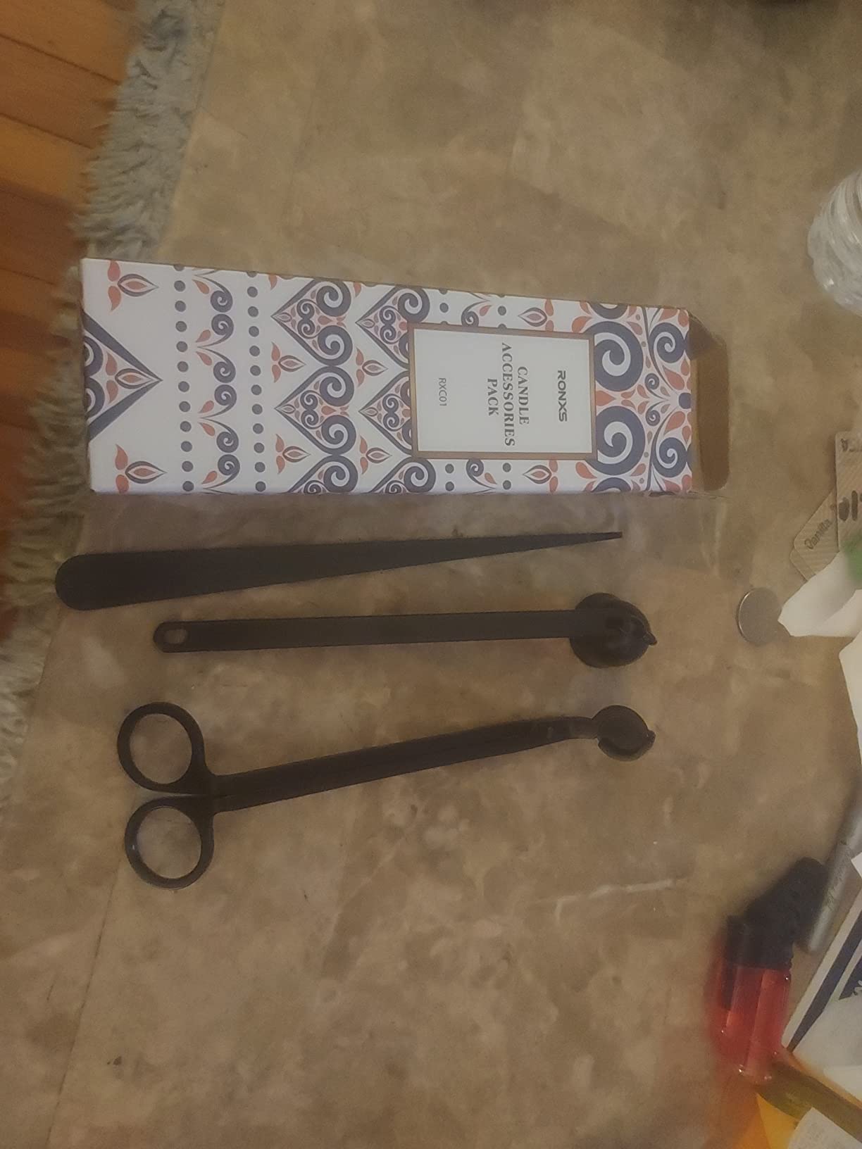 RONXS 3 in 1 Candle Wick Trimmer Set, Snuffer, Dipper, Cutter, Black customer photo 1