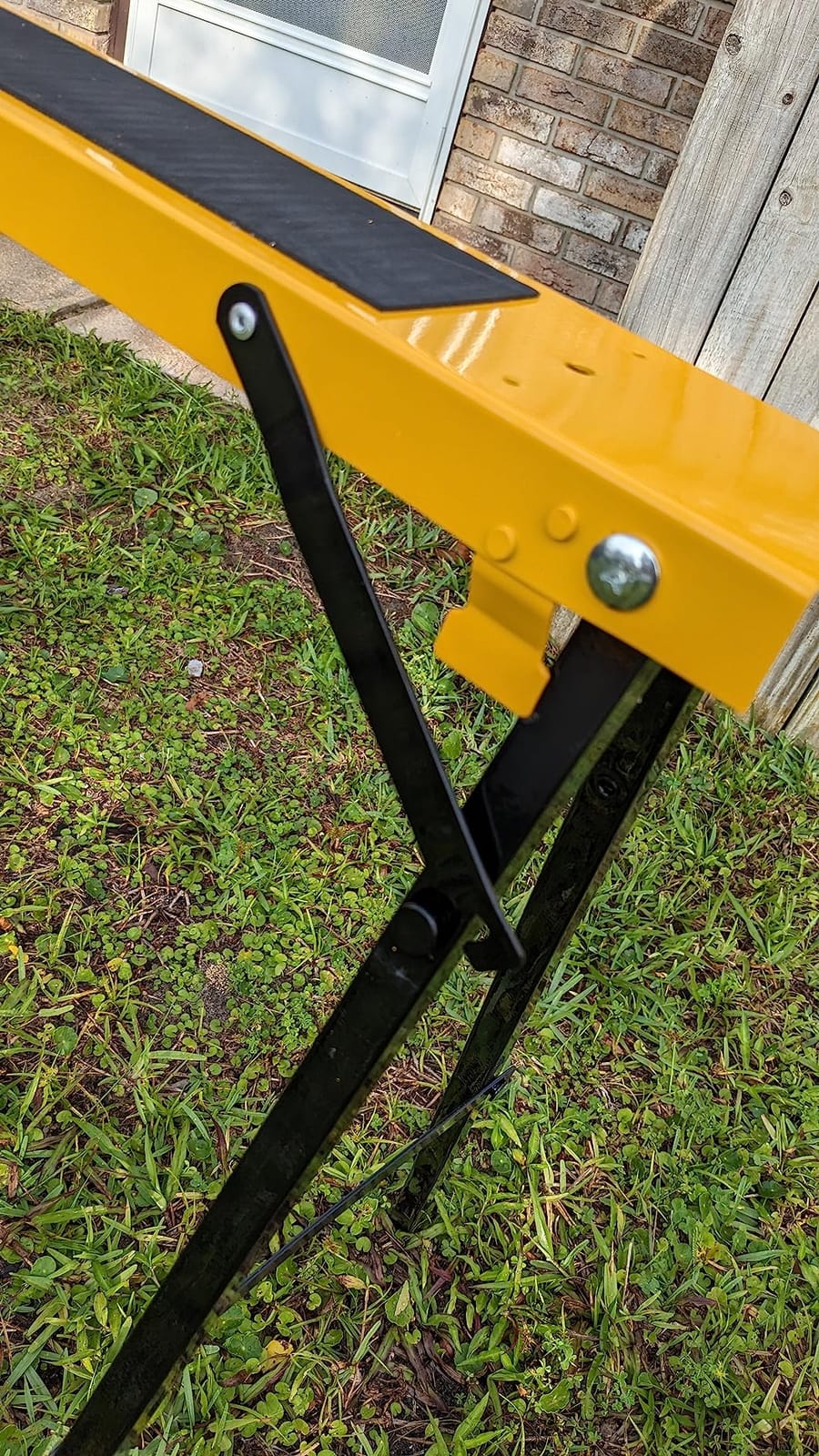 Forup Portable Folding Sawhorse, Heavy Duty Twin Pack, 275 lb Weight Capacity Each 2 Pack (Yellow) customer photo 1