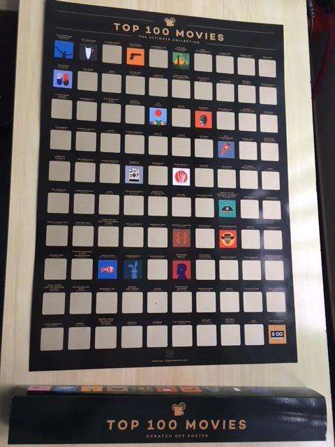 Enno Vatti Top 100 Movies Scratch Off Poster - Bucket List of Best Films - 100 Movie Scratch Off Poster (16.5