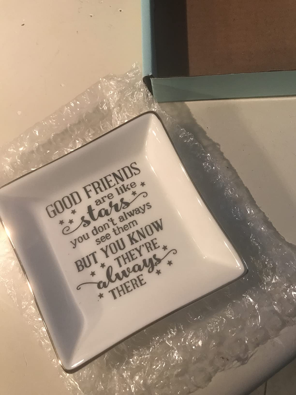 HOME SMILE Sister Birthday Gifts Trinket Dish Jewelry Tray -Always My Sister,Forover My Friend,Gifts for Sisters Bestie BFF Her Mother's Day Valentines Christmas customer photo 1