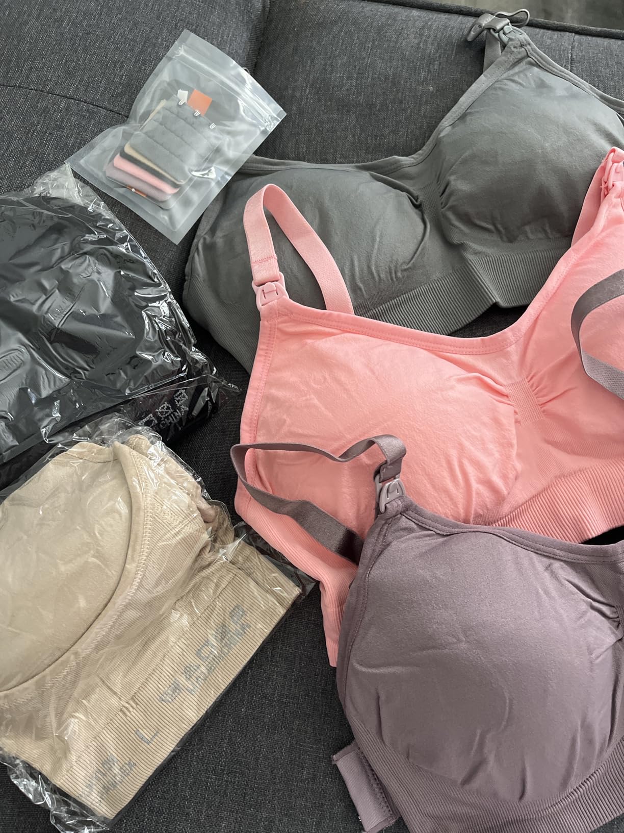Suekaphin 5PACK Nursing Bra Wireless Bra Women's Sleeping Maternity Bra Breastfeeding Bra customer photo 2