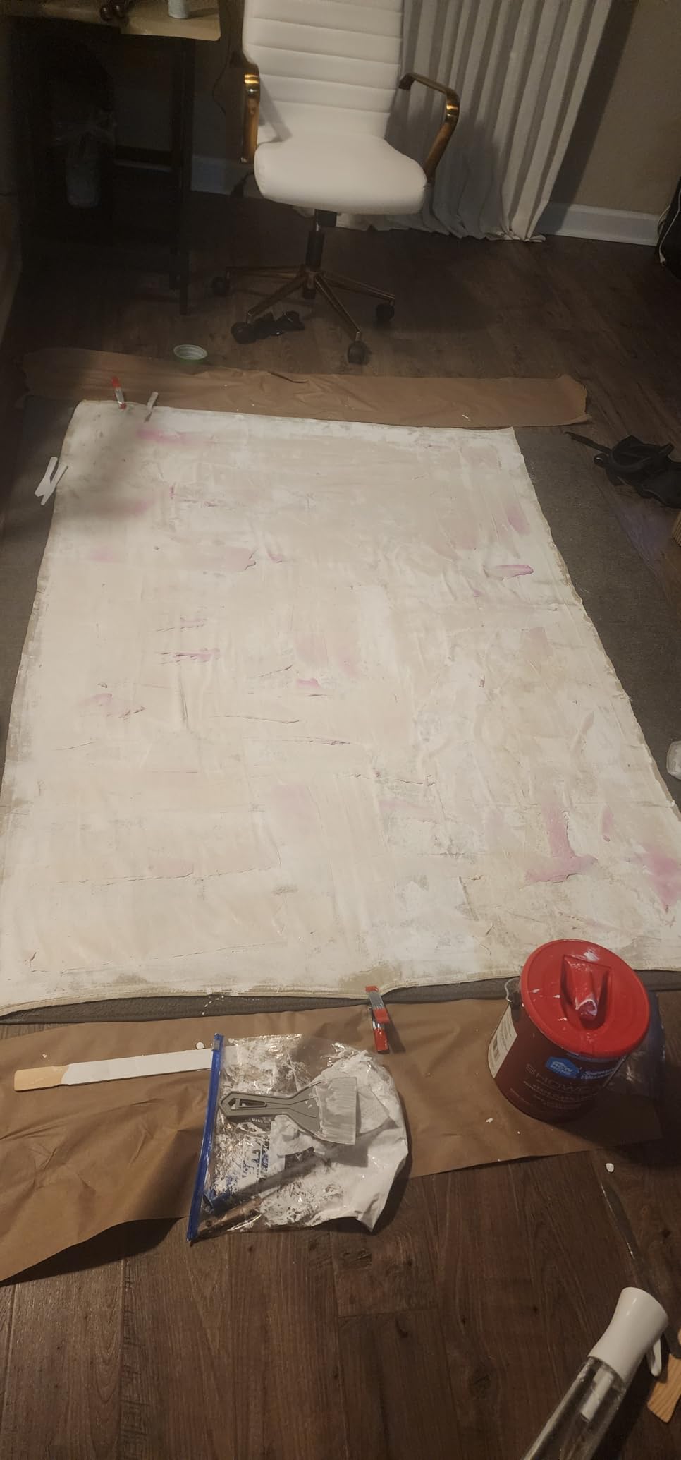 Canvas Drop Cloth Recycled Cotton Painter Drop Cloth-9x12ft All Purpose Washable and Reusable Paint Drop Cloth 2PCs Heavy Duty Highly Absorbent Tarp Cover for Paint Furniture,Floor Protection customer photo 1