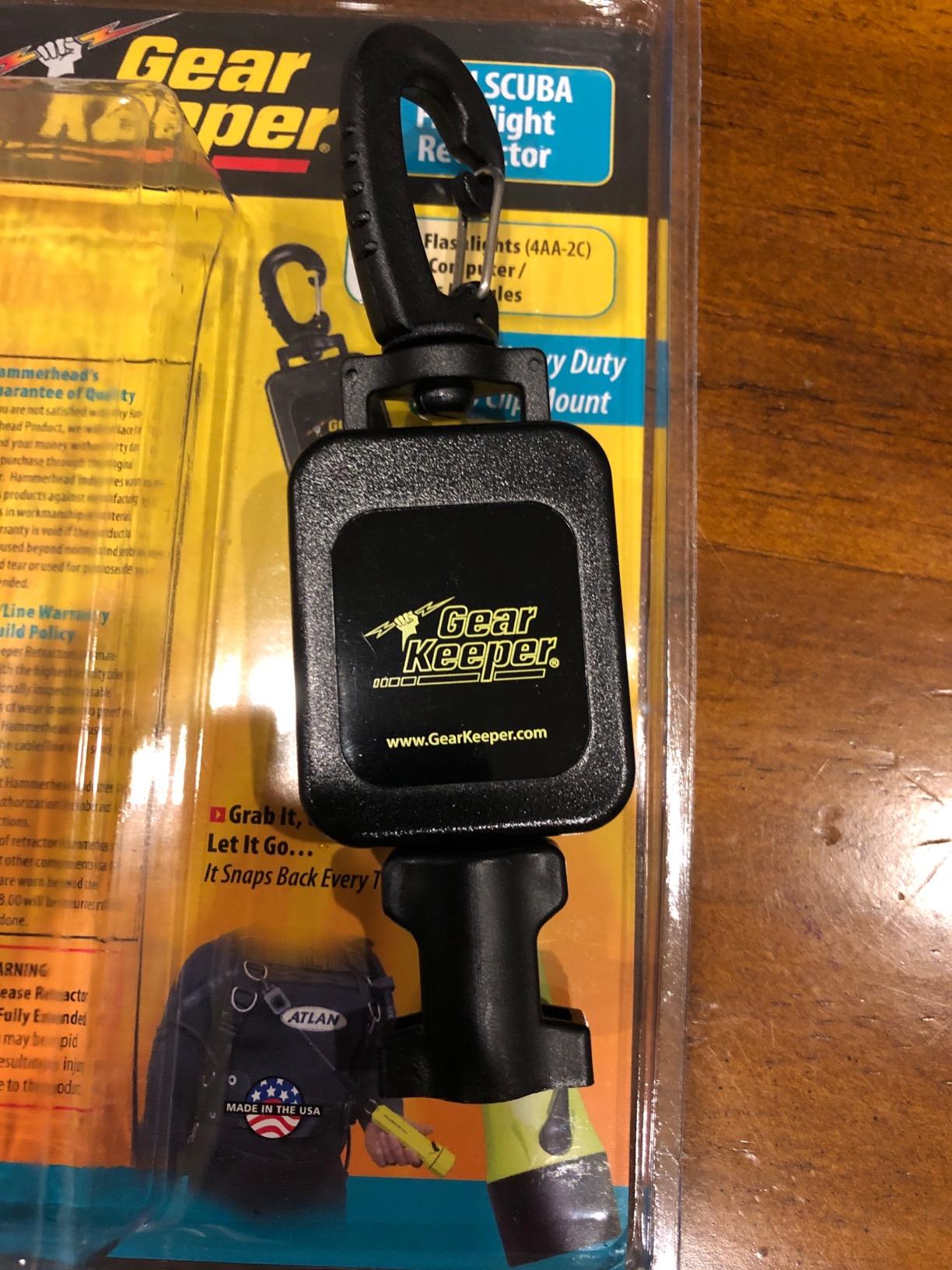 Gear Keeper Scuba Dive Light & Underwater Camera Retractor - Retractable Tether to Keep Scuba Gear Secure & Accessible - Snap Clip Mount & QC-II Split Ring - Scuba Diving Accessories - Made in USA customer photo 1