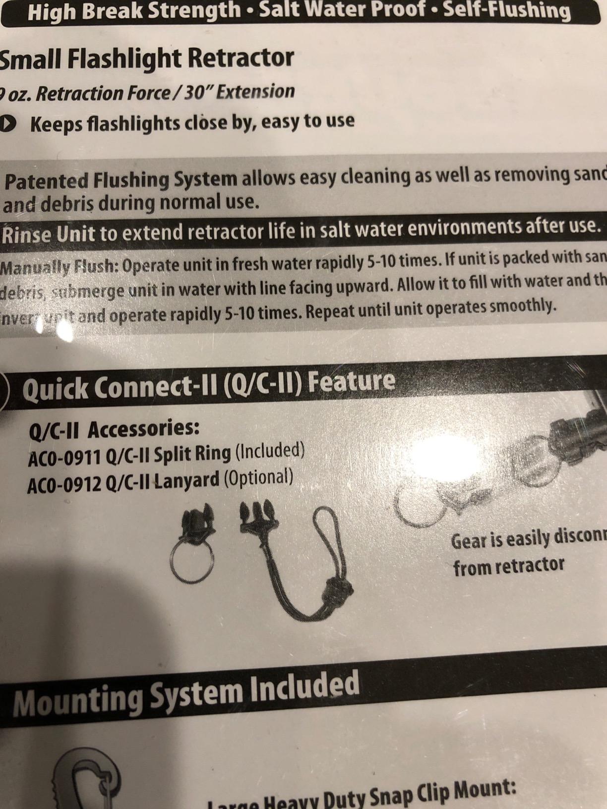 Gear Keeper Scuba Dive Light & Underwater Camera Retractor - Retractable Tether to Keep Scuba Gear Secure & Accessible - Snap Clip Mount & QC-II Split Ring - Scuba Diving Accessories - Made in USA customer photo 2