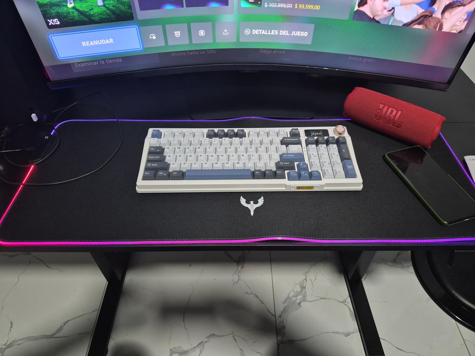 BladeHawks RGB Gaming Mouse Pad Extra Large Extended 31.5x12 Inch-Black customer photo 1