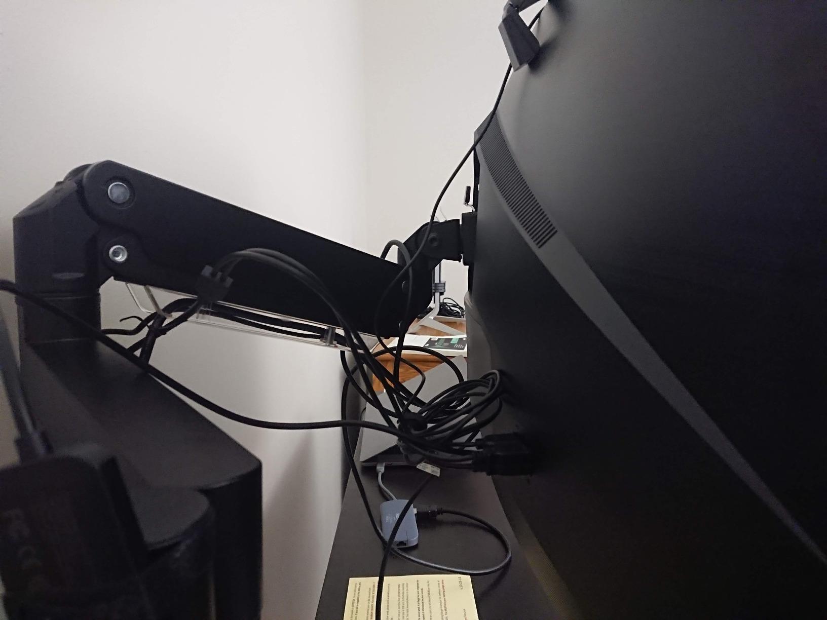 VIVO Premium Aluminum Monitor Arm for Ultrawide Screens up to 49 inches and 33 lbs, Heavy Duty Single Desk Mount, Pneumatic Height, Max VESA 100x100, Black, STAND-V101G1 customer photo 2