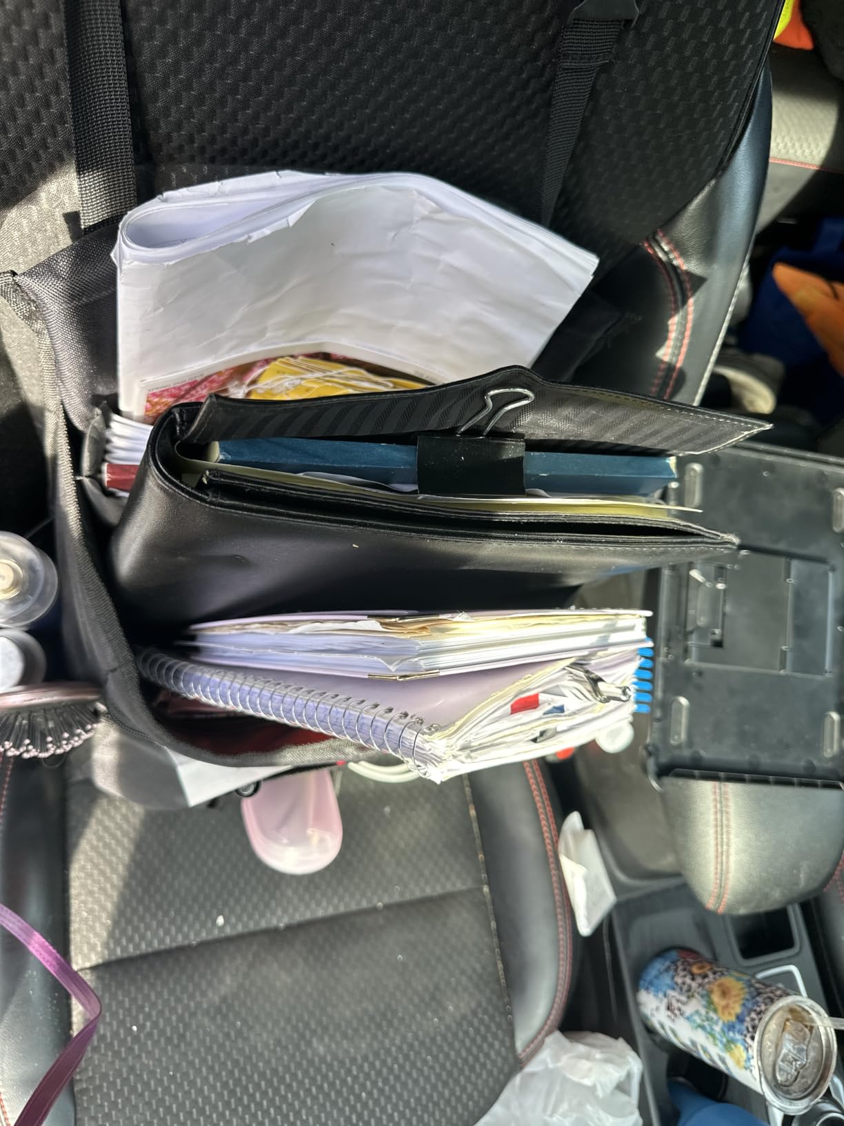 Tidify Car Front Seat Organizer [2025 UPDATED] with Dedicated Tablet and Laptop Storage Stabilizing Side Straps Soft Adjustable Shoulder Strap and Hardened Buckles Your Office Away from Office. customer photo 2
