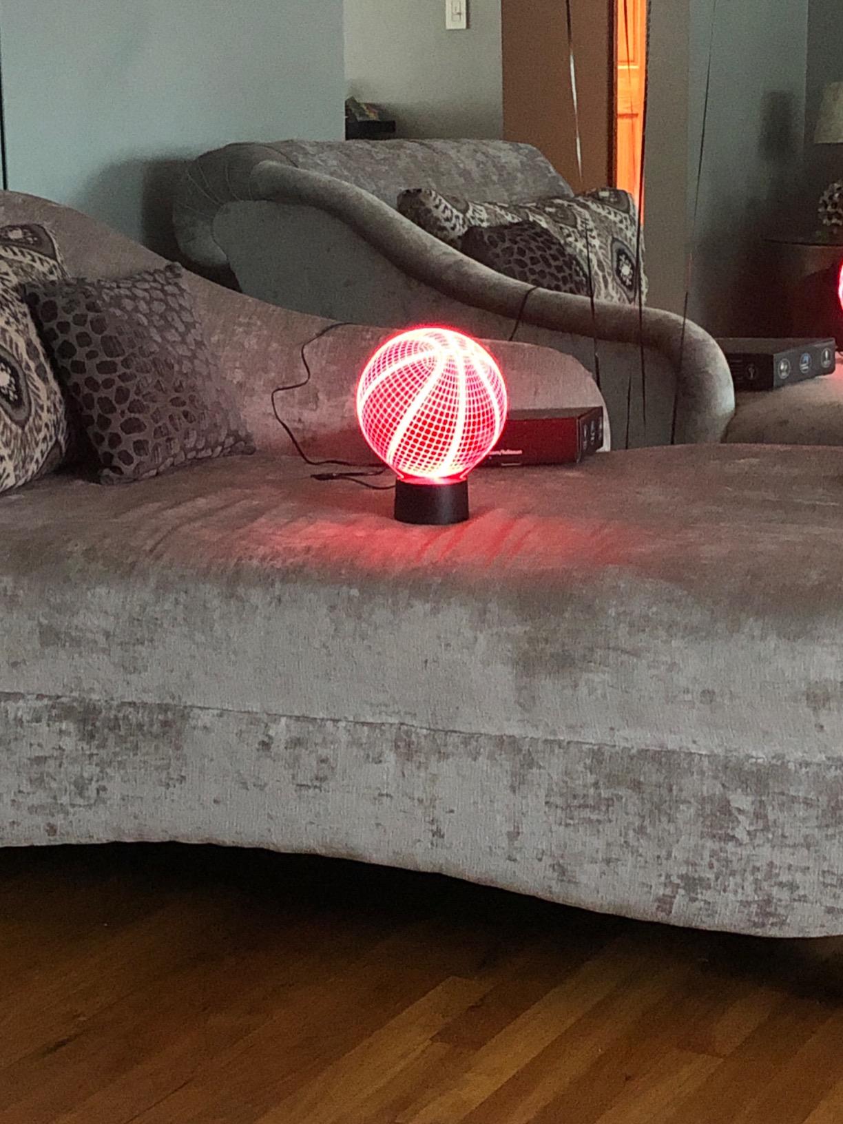 FULLOSUN Basketball 3D Night Light Birthday Gift, Light Up Basketball 3D Illusion Lamp with Remote Control 16 Colors, Mothers Father Gifts Changing Sport Fan Room Decoration Boy Girl customer photo 1
