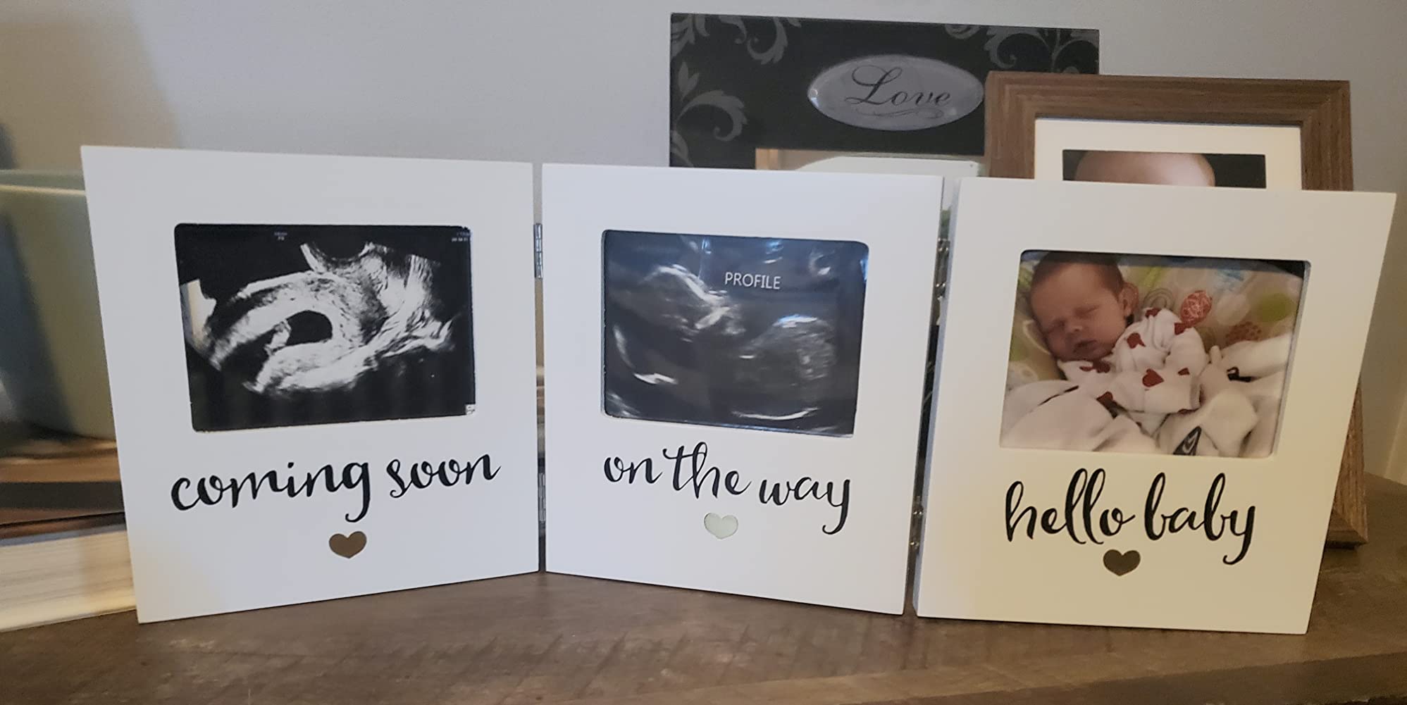 Pearhead Triple Sonogram Keepsake Picture Frame, White customer photo 1