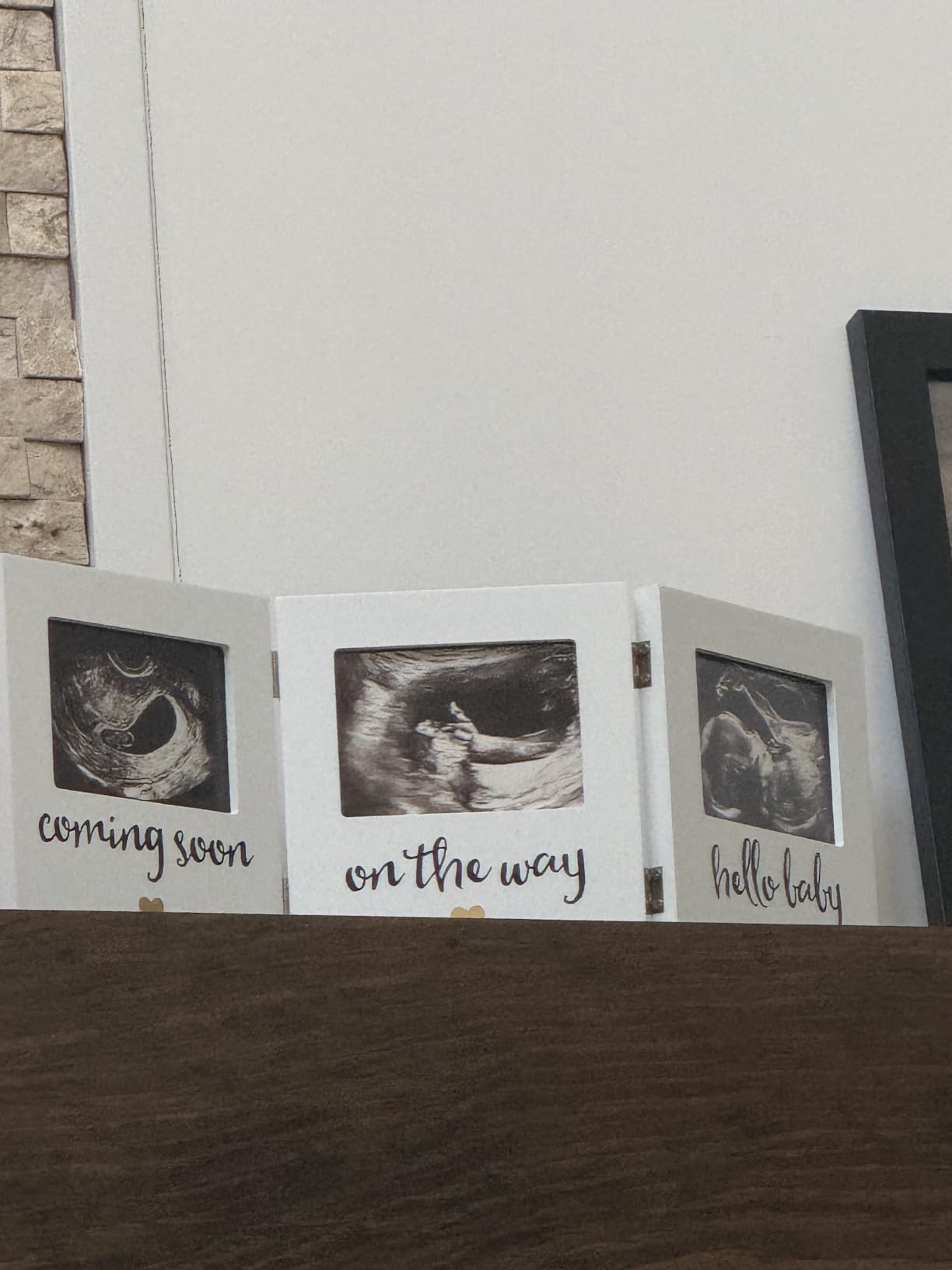 Pearhead Triple Sonogram Keepsake Picture Frame, White customer photo 2