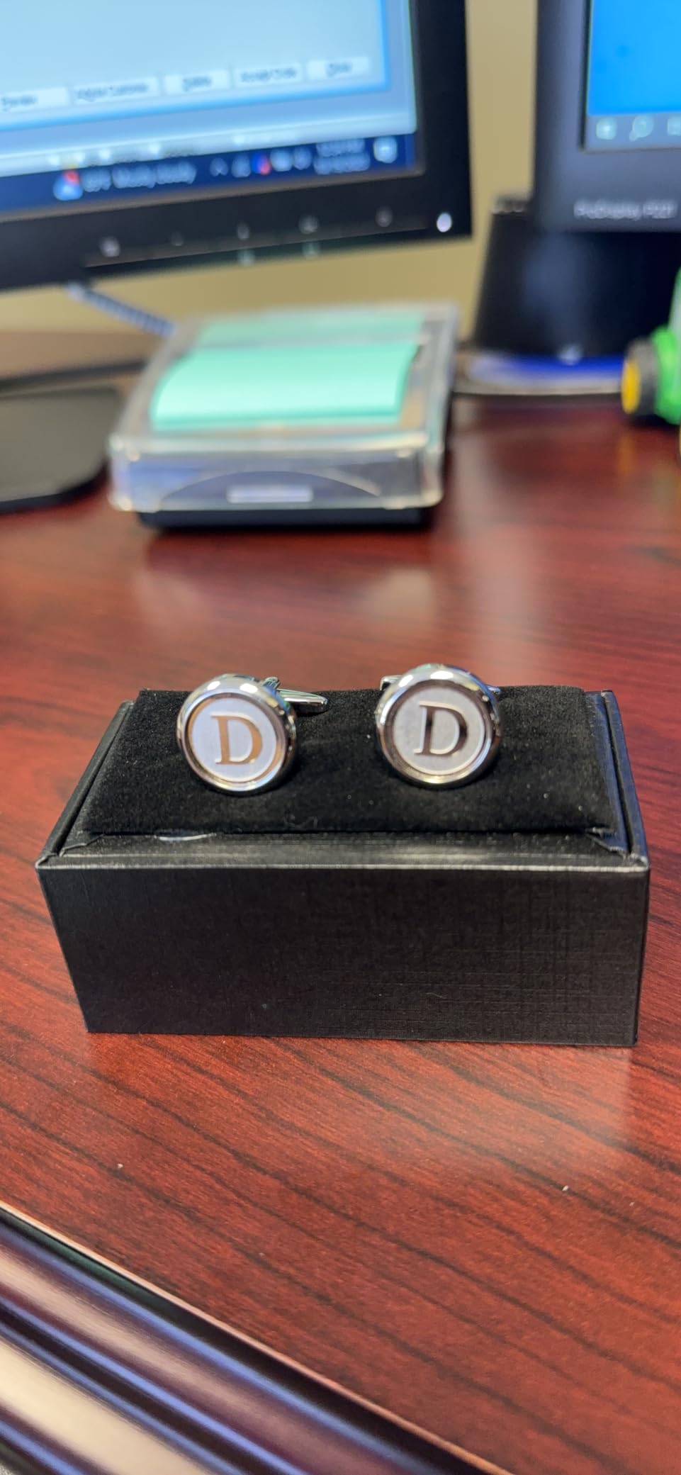 Mens Classic Stainless Steel Initial Cufflinks 26 Alphabet Initial Letter Cufflinks Business Wedding Shirts A-Z customer photo 1