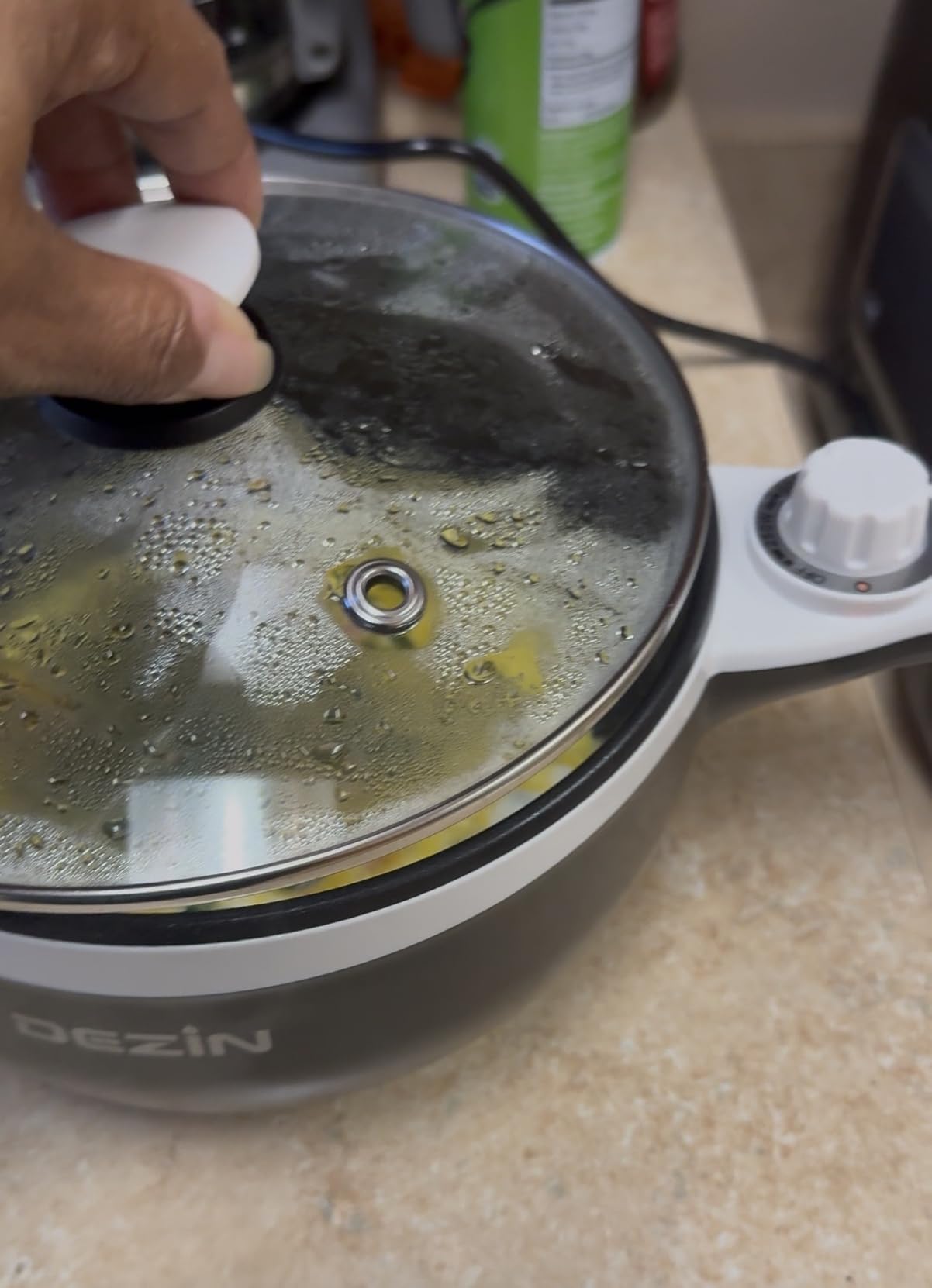 Dezin Hot Pot Electric, 1.5L Non-Stick Portable Electric Pot, Dual Power customer photo 1