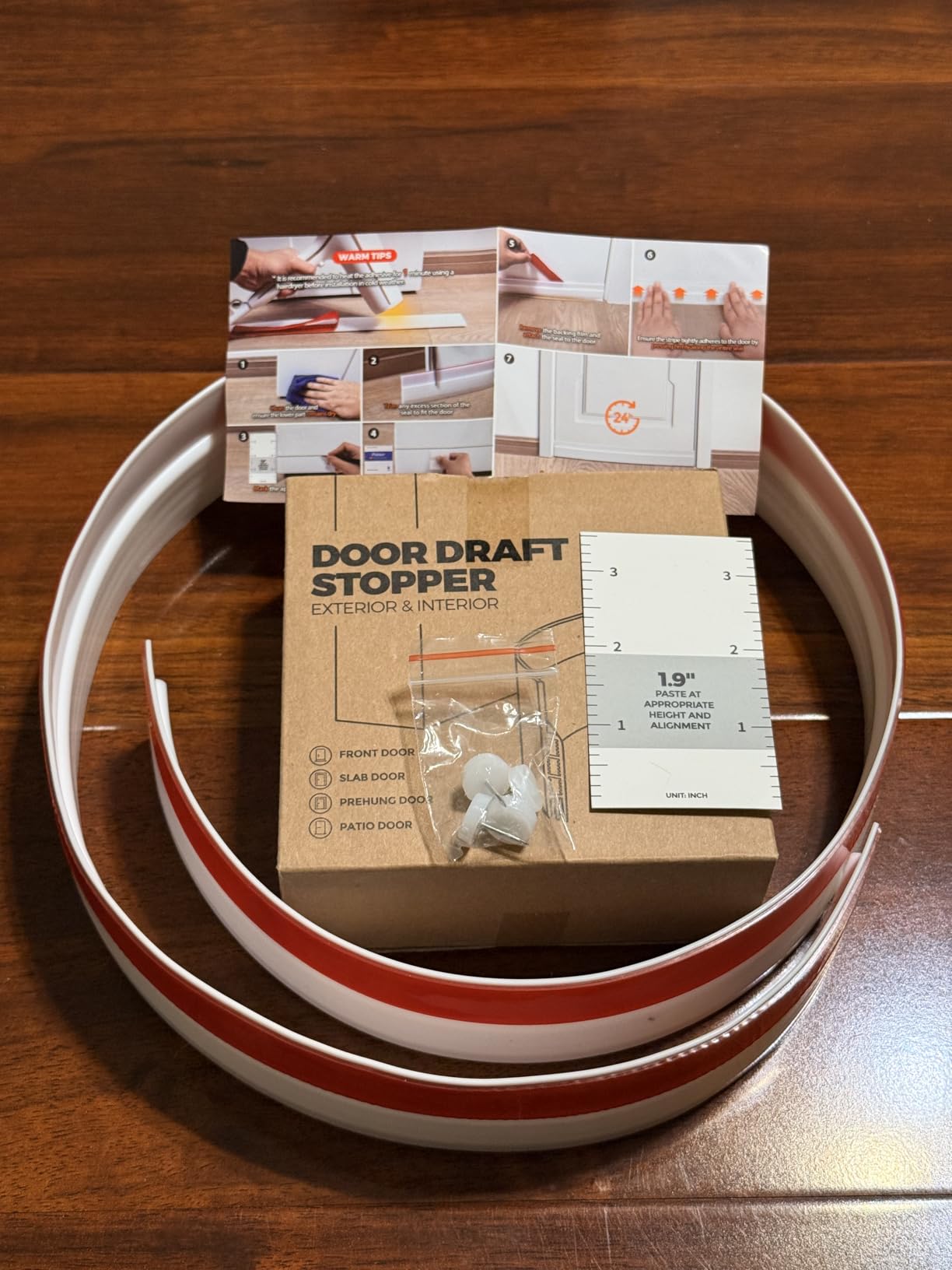 Holikme Door Draft Stopper 41inch Weather Stripping Door Seal Sweep | Under Door Draft Insulator Strong Adhesive Silicone Garage Window Strip Blocker Cold Air & Noise, Easy Install Save Energy customer photo 1