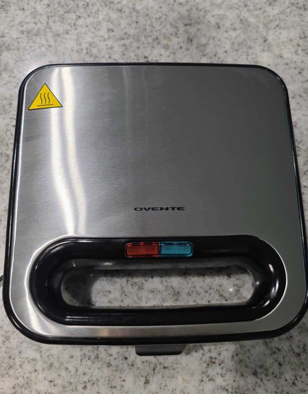 OVENTE Electric Sandwich Maker, 750W Non-Stick Plates, Black GPS401B customer photo 1