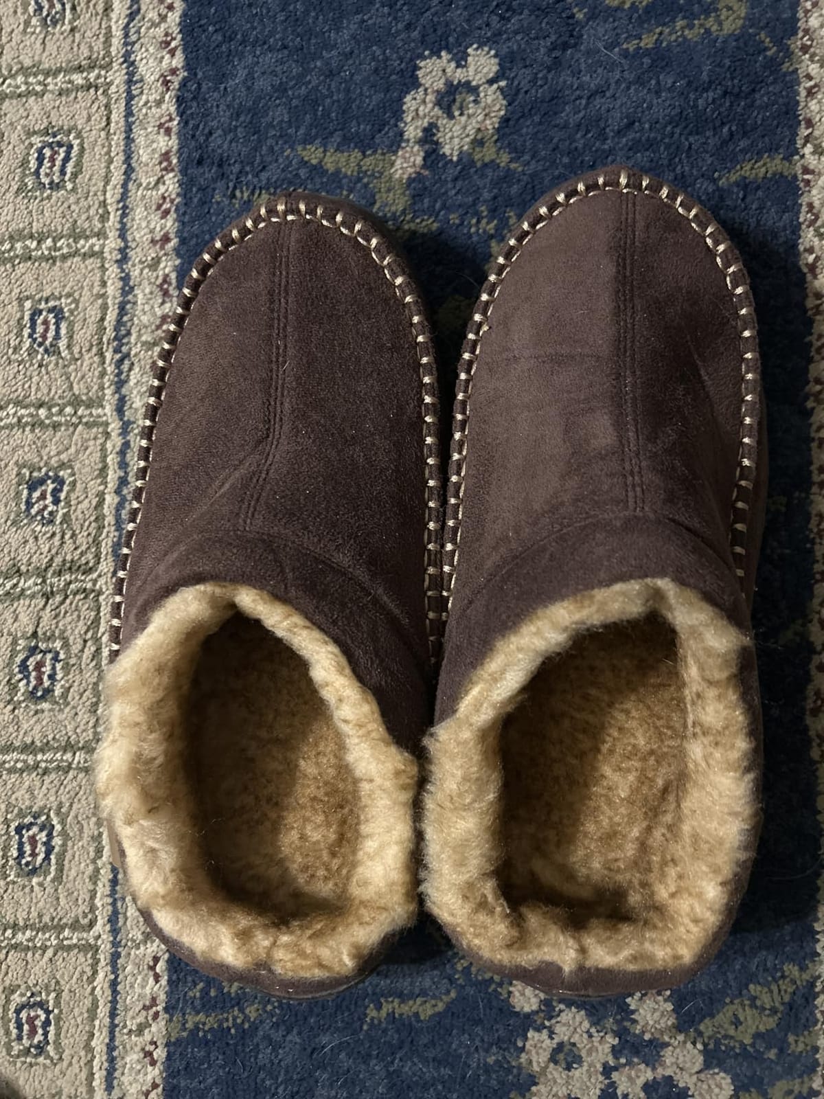Zigzagger Men's Slip On Moccasin Slippers, Indoor/Outdoor Warm Fuzzy Comfy House Shoes, Fluffy Wide Loafer Slippers customer photo 2