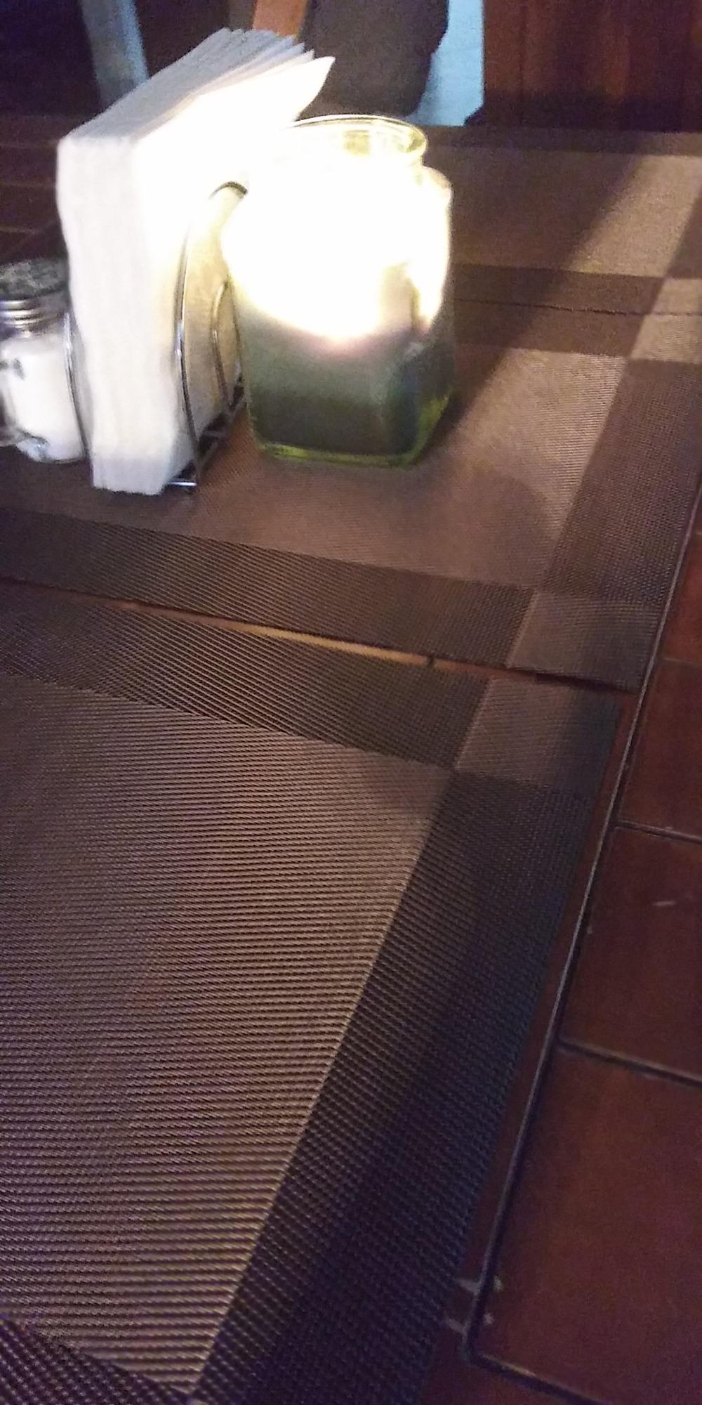 Placemats with Table Runner Sets Place Mats, Woven Crossweave Placemat Vinyl Kitchen Tablemat, Washable PVC Table Mats for Dining Table, Parties, Farmhouse, Thanksgiving, Christmas & Gathering (Brown) customer photo 1