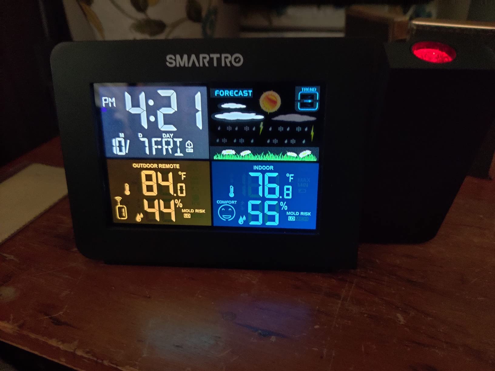 SMARTRO SC91 Projection Alarm Clock for Bedrooms with Weather Station | Wireless Indoor Outdoor Thermometer, Temperature Humidity Monitor Gauge Hygrometer customer photo 1