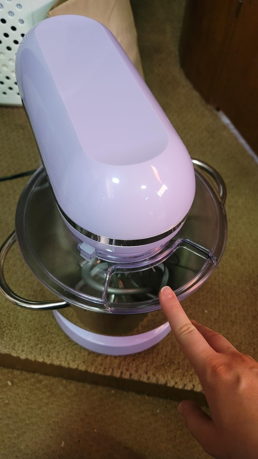 Aucma Stand Mixer,6.5-QT 660W 6-Speed Tilt-Head Food Mixer, Kitchen Electric Mixer with Dough Hook, Wire Whip & Beater (Blue, 6.5QT) customer photo 1