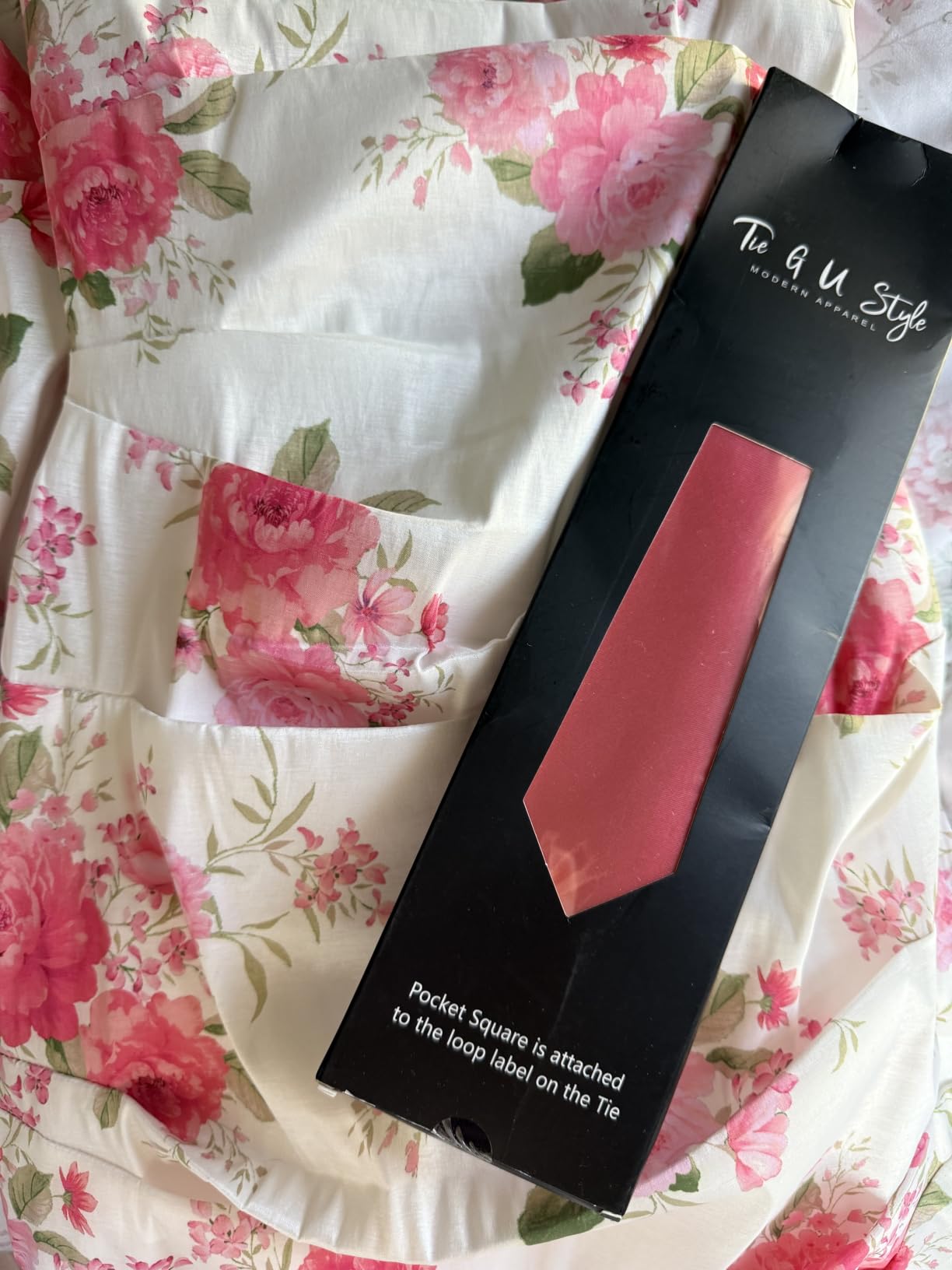TIE G Solid Satin Woven dyed Color Formal Black Necktie and Pocket Square Sets in Gift Box customer photo 2