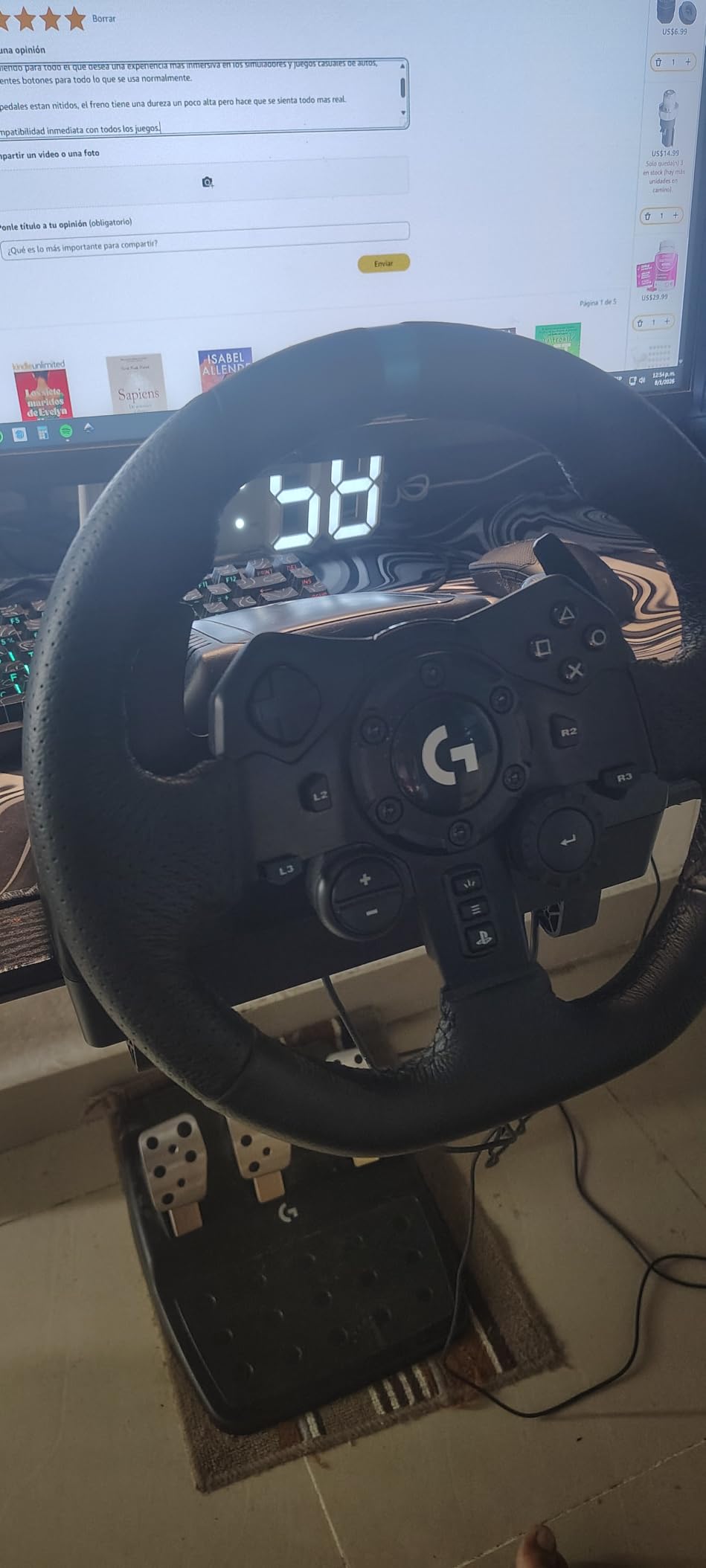 Logitech G923 Racing Wheel and Pedals for Playstation/PS5/PS4 & PC customer photo 1