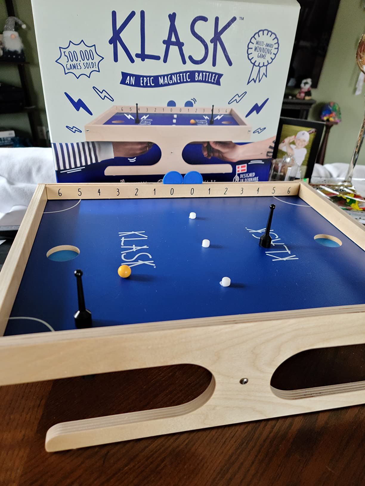 KLASK Magnetic Tabletop Game- Half Air Hockey, Half Foosball, Ages 8+ customer photo 2