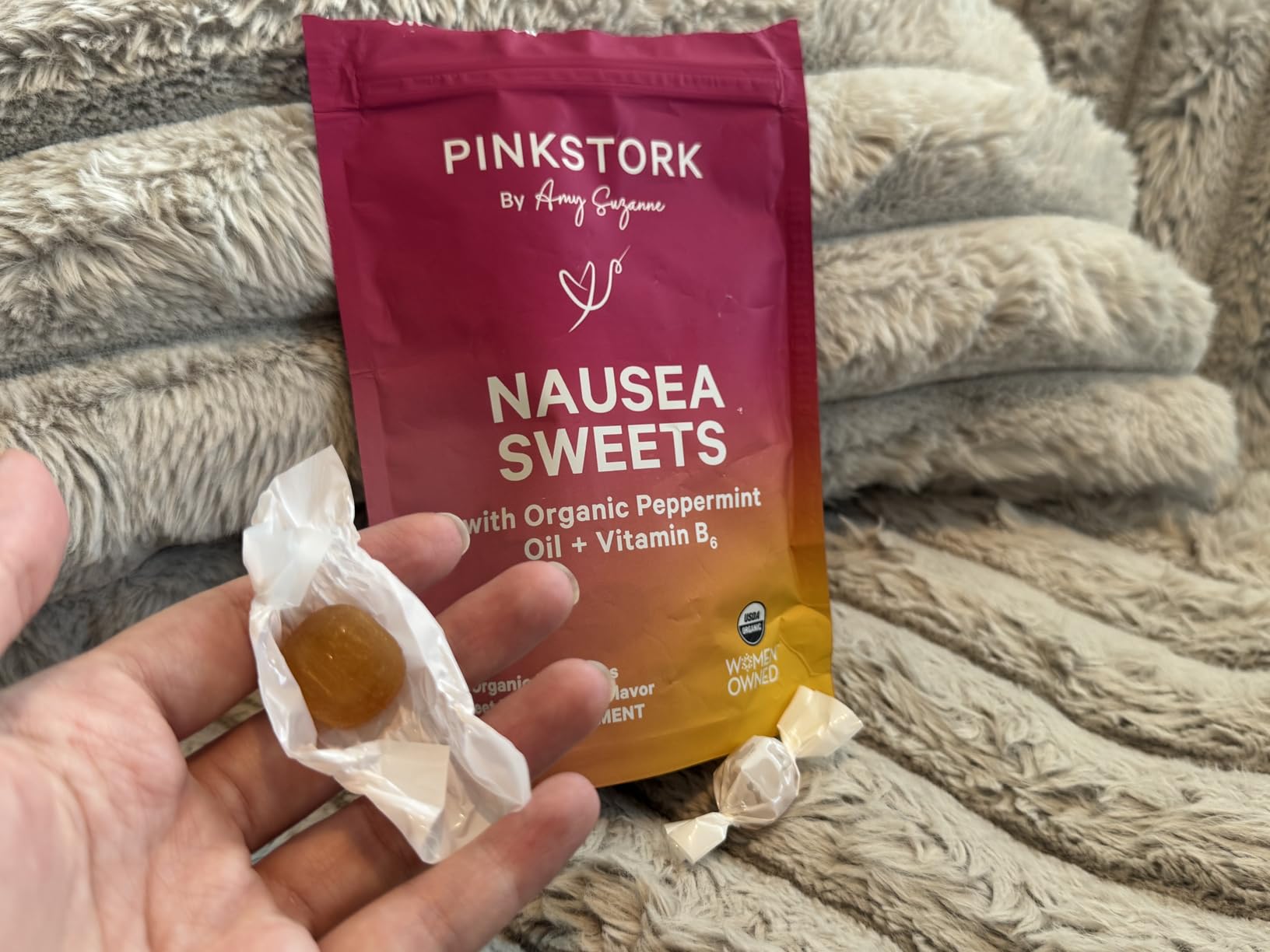 Pink Stork Organic Peppermint Sweets, Morning + Motion Sickness, 30 Ct customer photo 2
