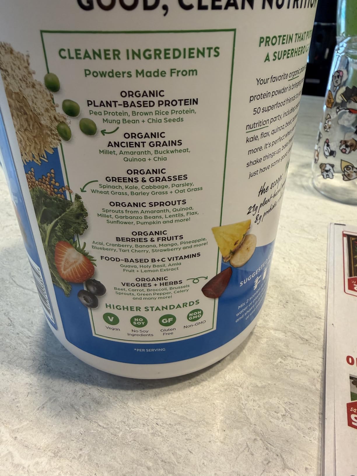 Orgain Organic Vegan 21g Protein + Superfoods Powder, Vanilla Bean, 2.02lb customer photo 1