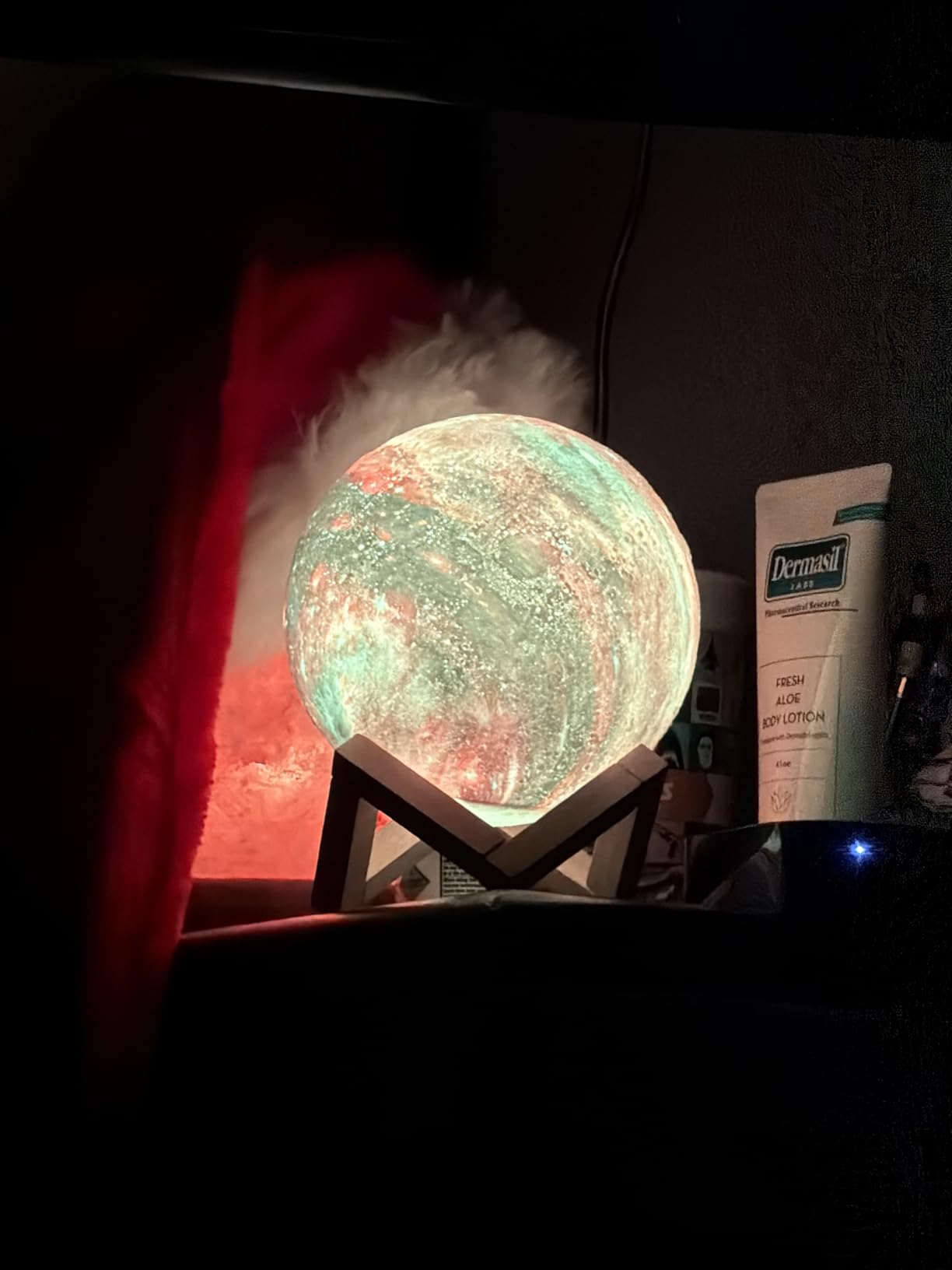 BRIGHTWORLD Moon Lamp Galaxy Lamp 5.9 inch 16 Colors LED 3D Moon Light, Remote & Touch Control Moon Night Light Gifts for Girls Boys Kids Women Birthday(Wooden Base) customer photo 1