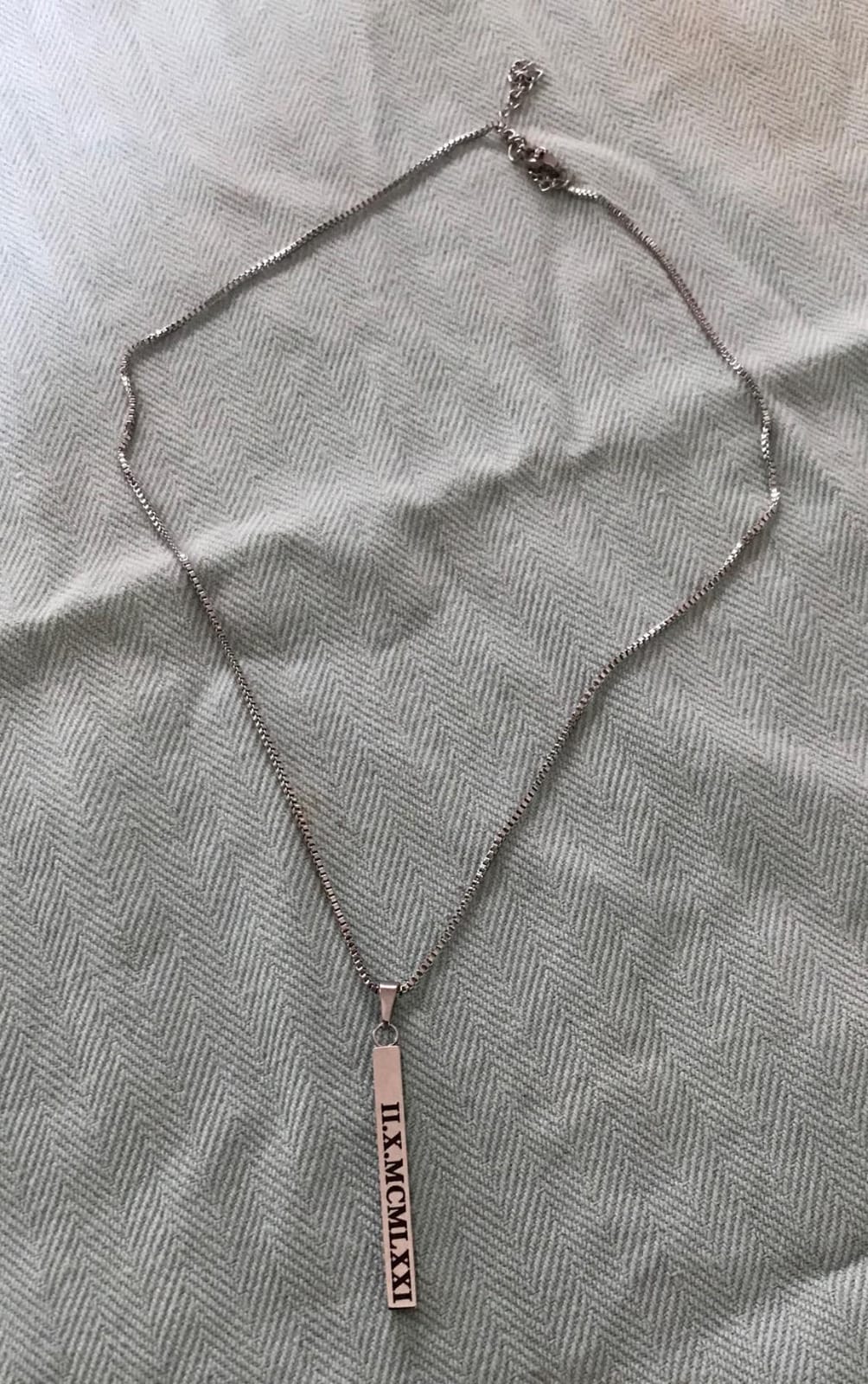 Personalized 3D Vertical Bar Necklace, Custom Necklace Engraved with Any Name Pendant Jewelry Mothers Day Gift customer photo 1