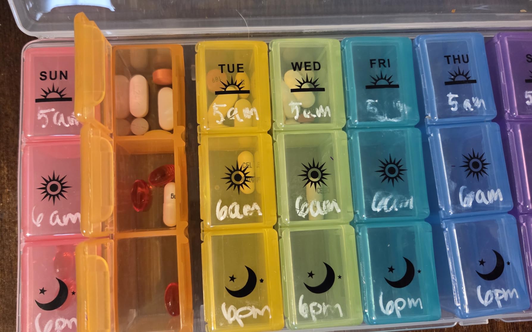 Weekly Pill Organizer, 3-Times-A-Day 7 Day Pill Box | Large Compartments, Moisture-Proof, Medication Reminder, Portable Travel Container, For Vitamins Fish Oil Supplements customer photo 2