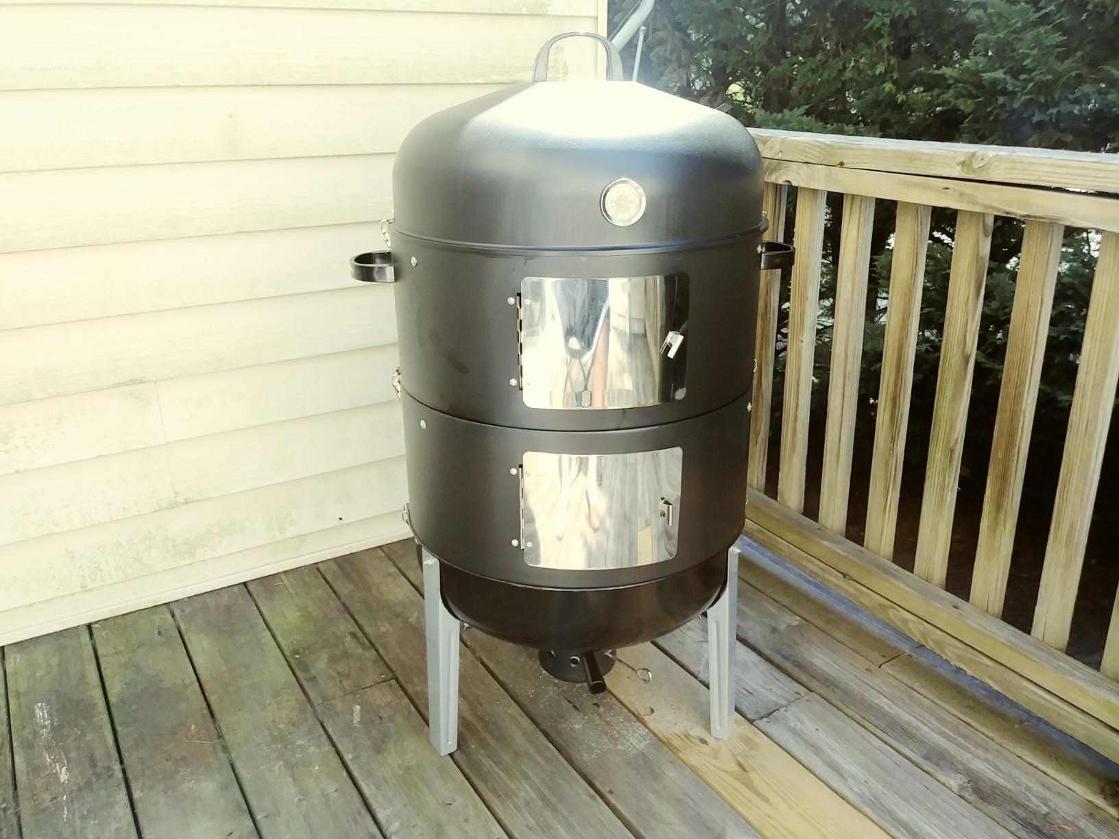 Realcook Vertical 17 Inch Steel Charcoal Smoker, Heavy Duty Round BBQ Grill customer photo 2