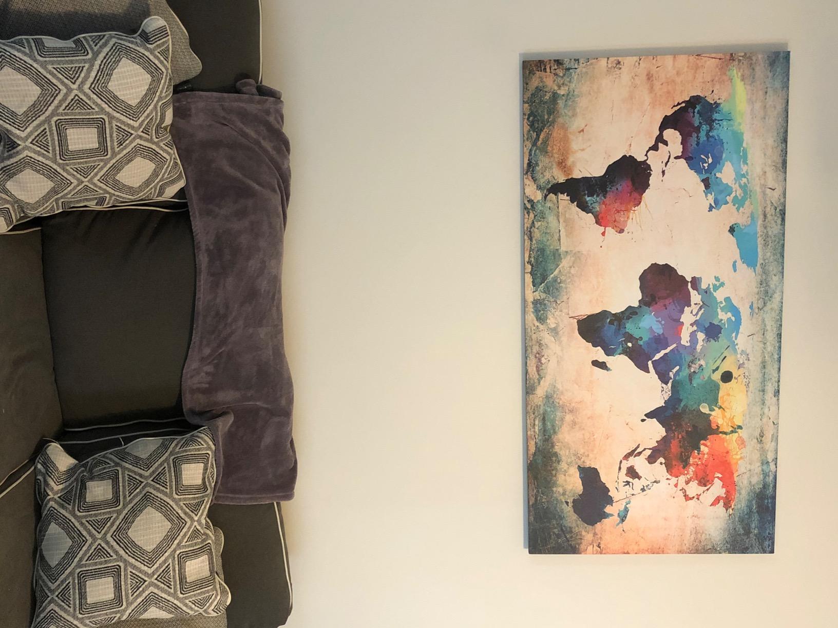 Baisuwallart- 1 Piece Vintage World Map Canvas Wall Art- Ready to Hang - Home Office Decor Picture Prints for Living Room Bedroom Abstract Painting Artwork 20x40inches x1pcs customer photo 1