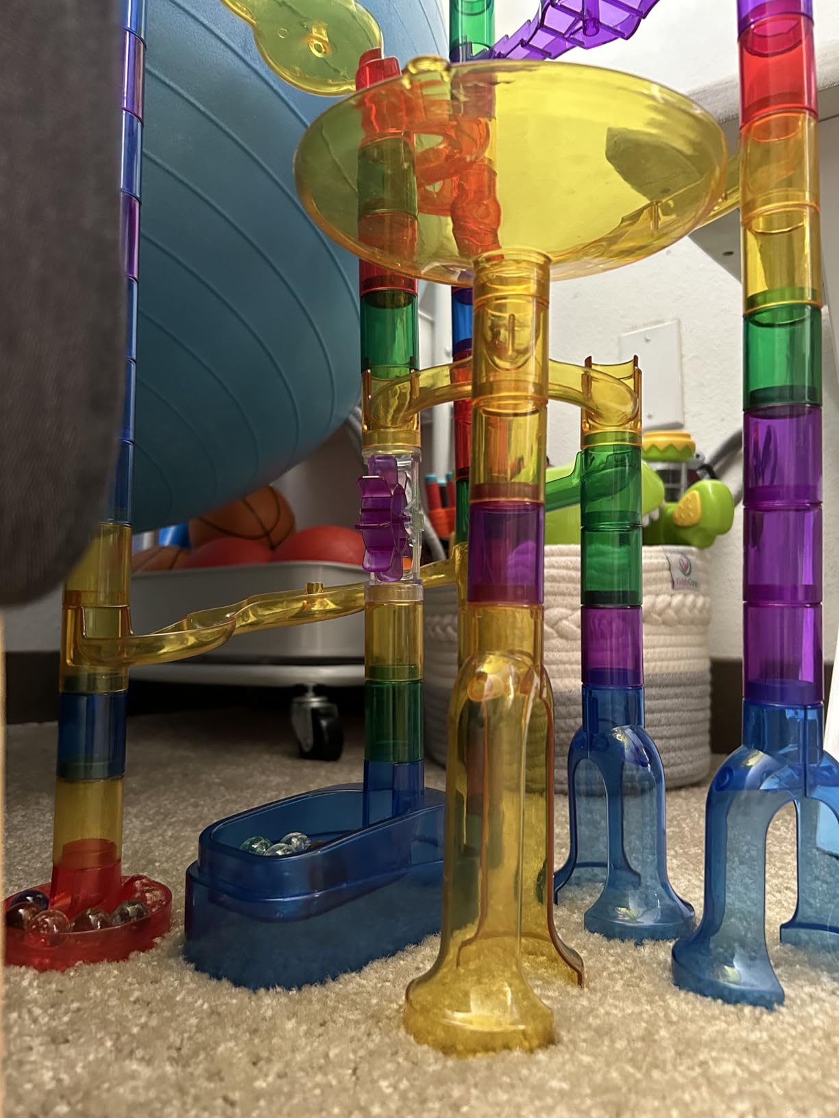 National Geographic Glow-in-the-Dark Marble Run for Kids Ages 8-12 | 15 Glow-in-the-Dark Glass Marbles, Storage Bag, Construction Toy, STEM Building Project, Birthday Gift customer photo 2