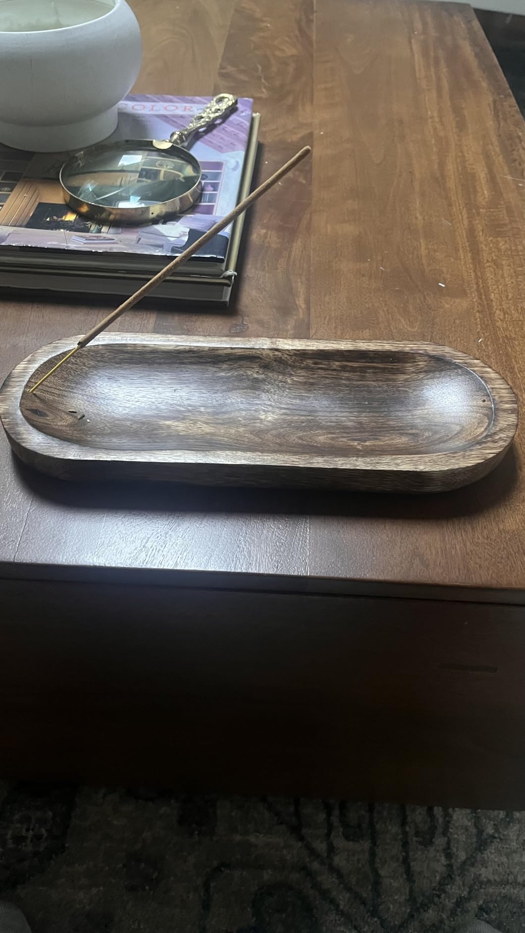 raajsee Wooden Brown Incense Holder -Incense Burner Holder –Ash Catcher - Incense Stick Holder - Meditation & Yoga - Great Gift for Any Occasion Size 11x4 inch customer photo 1