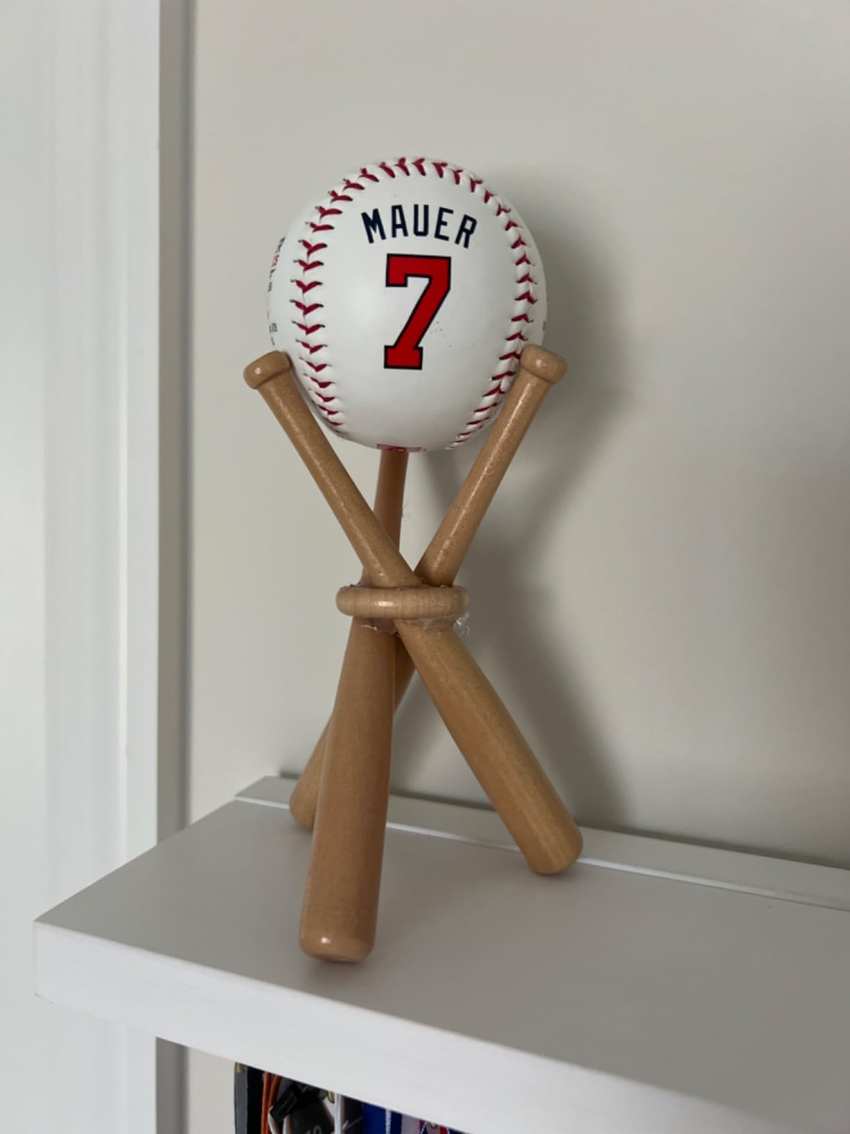 Honoson Baseball Display Stand Wooden Table Centerpiece customer photo 2