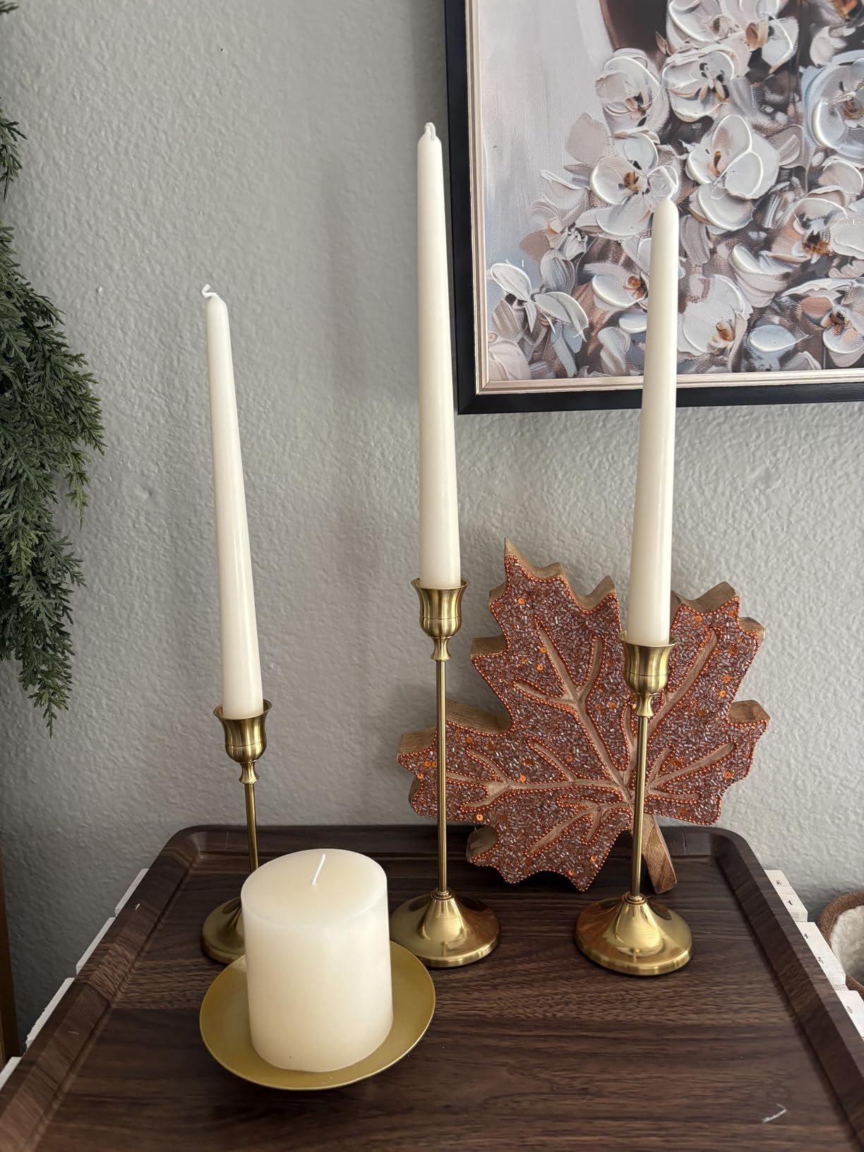Iron Plate Candle Holder, Gold, Decorative Iron Pillar Candle Holder, Set of 3,Candle Stand for Wax Candles customer photo 2
