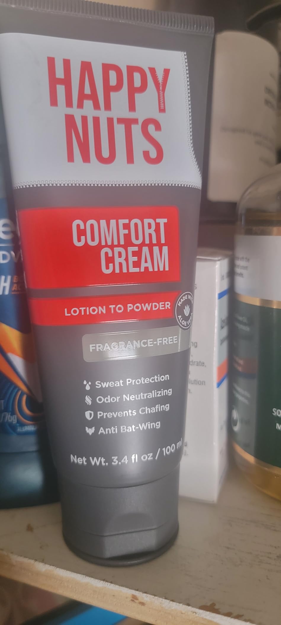 HAPPY NUTS Comfort Cream Deodorant For Men: Anti-Chafing Sweat Defense, Odor Control, Aluminum-Free, Travel Essential, Mens Deodorant & Hygiene Products for Men's Private Parts 3.4 Fl Oz - Original customer photo 2