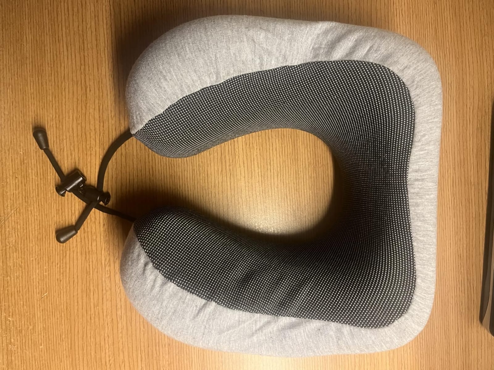 napfun Neck Pillow for Traveling, Upgraded Travel Neck Pillow for Airplane 100% Pure Memory Foam Travel Pillow for Flight Headrest Sleep, Portable Plane Accessories, Light Grey customer photo 1