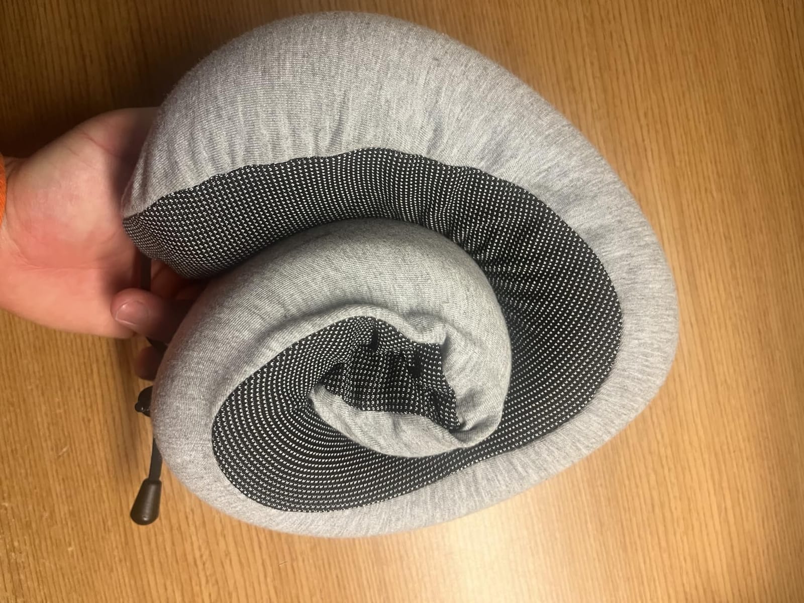 napfun Neck Pillow for Traveling, Upgraded Travel Neck Pillow for Airplane 100% Pure Memory Foam Travel Pillow for Flight Headrest Sleep, Portable Plane Accessories, Light Grey customer photo 2
