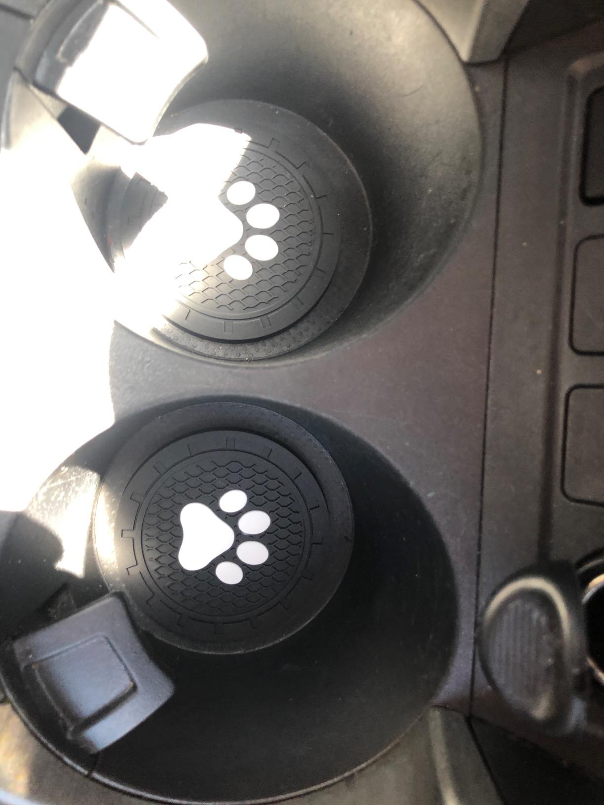 BukNikis Car Cup Holder Coasters-Car Interior Accessories 2.75 inch Silicone Anti Slip Cute Dog Paw Car Coaster -Universal (Pack of 2) customer photo 2