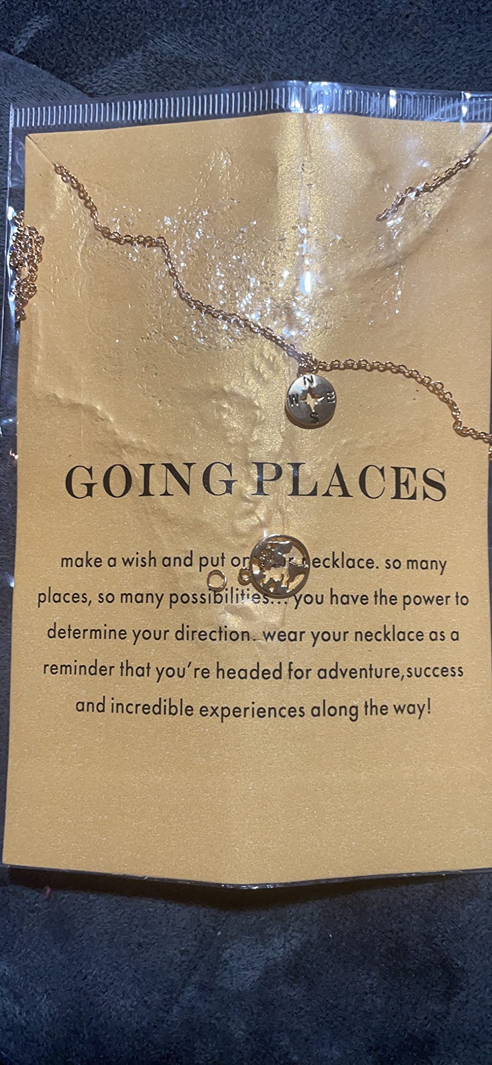 Zealmer Dainty 18K Gold Plated Compass World Map Pendant Necklace Graduation Gift for Friends customer photo 2