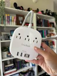 One Beat Power Strip with USB C, 3 Outlets 4 USB Ports (22.5W/4.5A), 6ft | Desktop Charging Station, Flat Plug, Braided Extension Cord, Non Surge Protector for Travel, Cruise Ship, ETL Listed customer photo 1