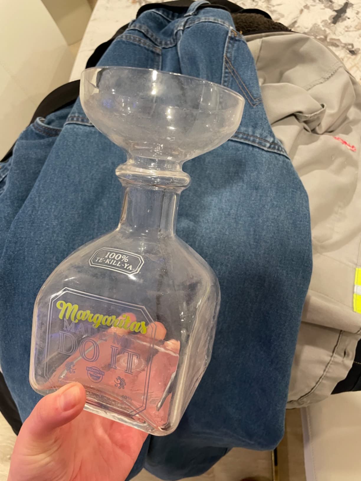 BigMouth Inc Funny Margarita Glass, Jumbo Tequila Bottle Shaped Pitcher, Novelty Drinking Gifts, 