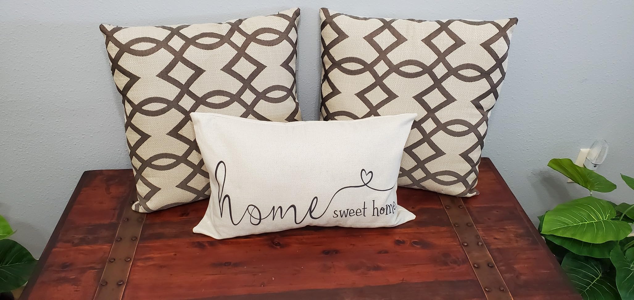 Home Sweet Home Quotes Farmhouse Pillow Covers 12x20 Inch,Farmhouse Decorative Lumbar Throw Pillow Case Cushion Cover,Housewarming Gifts customer photo 1
