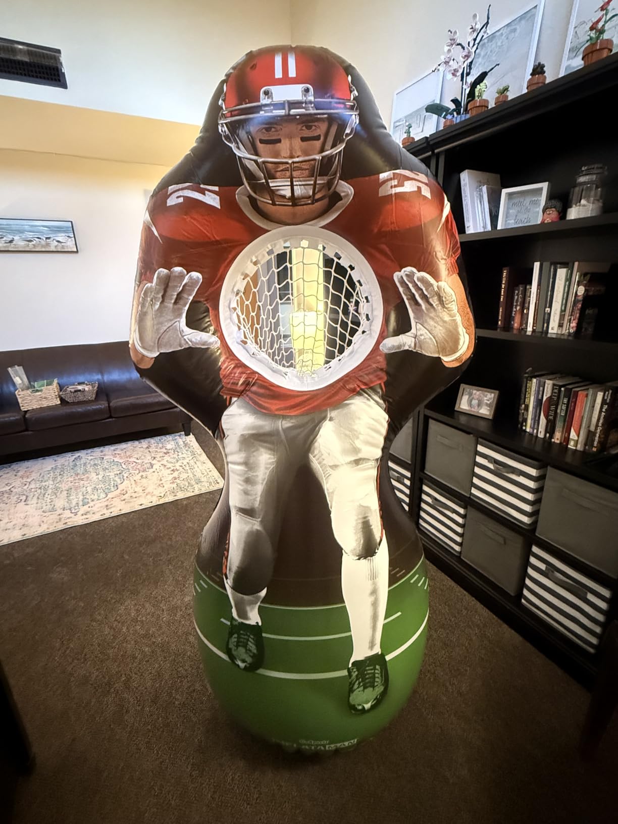 GoSports Inflataman Football Challenge - Includes 4 Rubber Footballs, Ball Pump, and Scoreboard - Inflatable Receiver Touchdown Toss Game customer photo 1