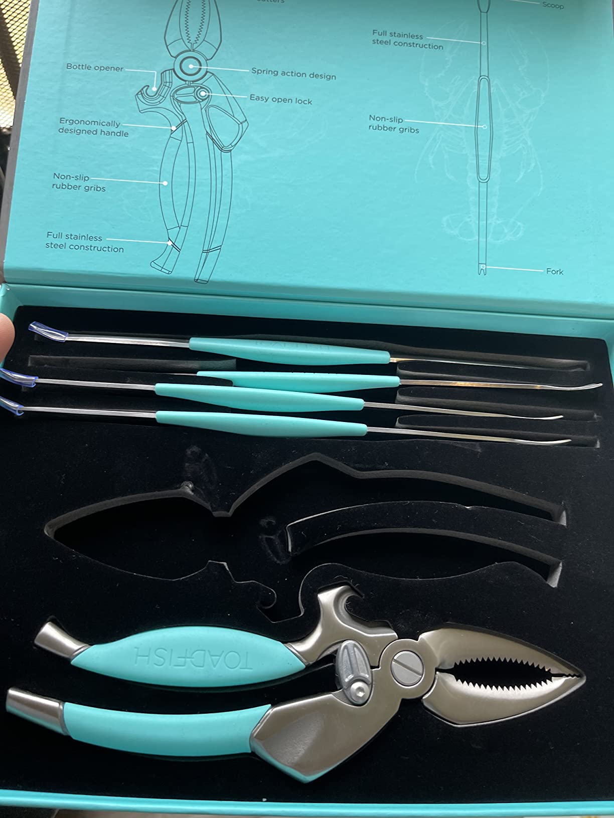 Toadfish Crab & Lobster Crackers and Tools Set, 6 Pc Stainless Steel customer photo 2