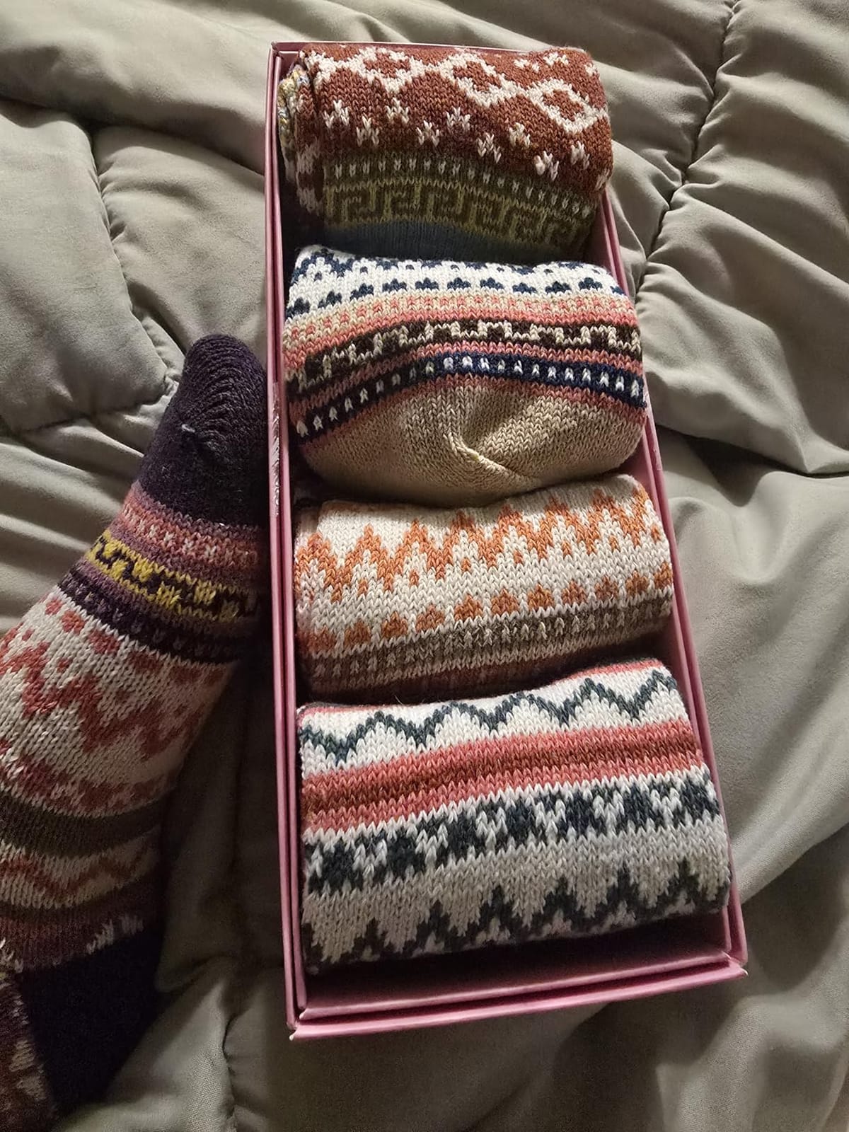 FYC Socks for Women Winter Thick Warm Wool Socks Cozy Crew Christmas Gift customer photo 2